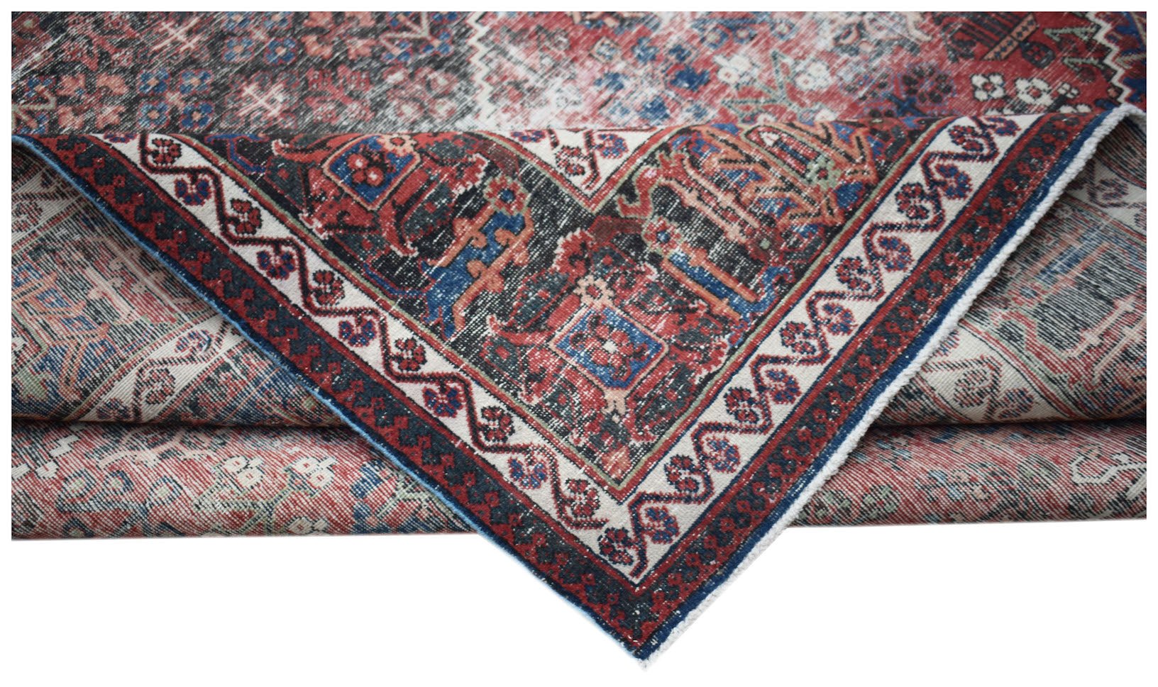 Handmade Vintage Persian Ghashghai Rug | 374 x 270 cm | 12'3" x 8'10" - Najaf Rugs & Textile