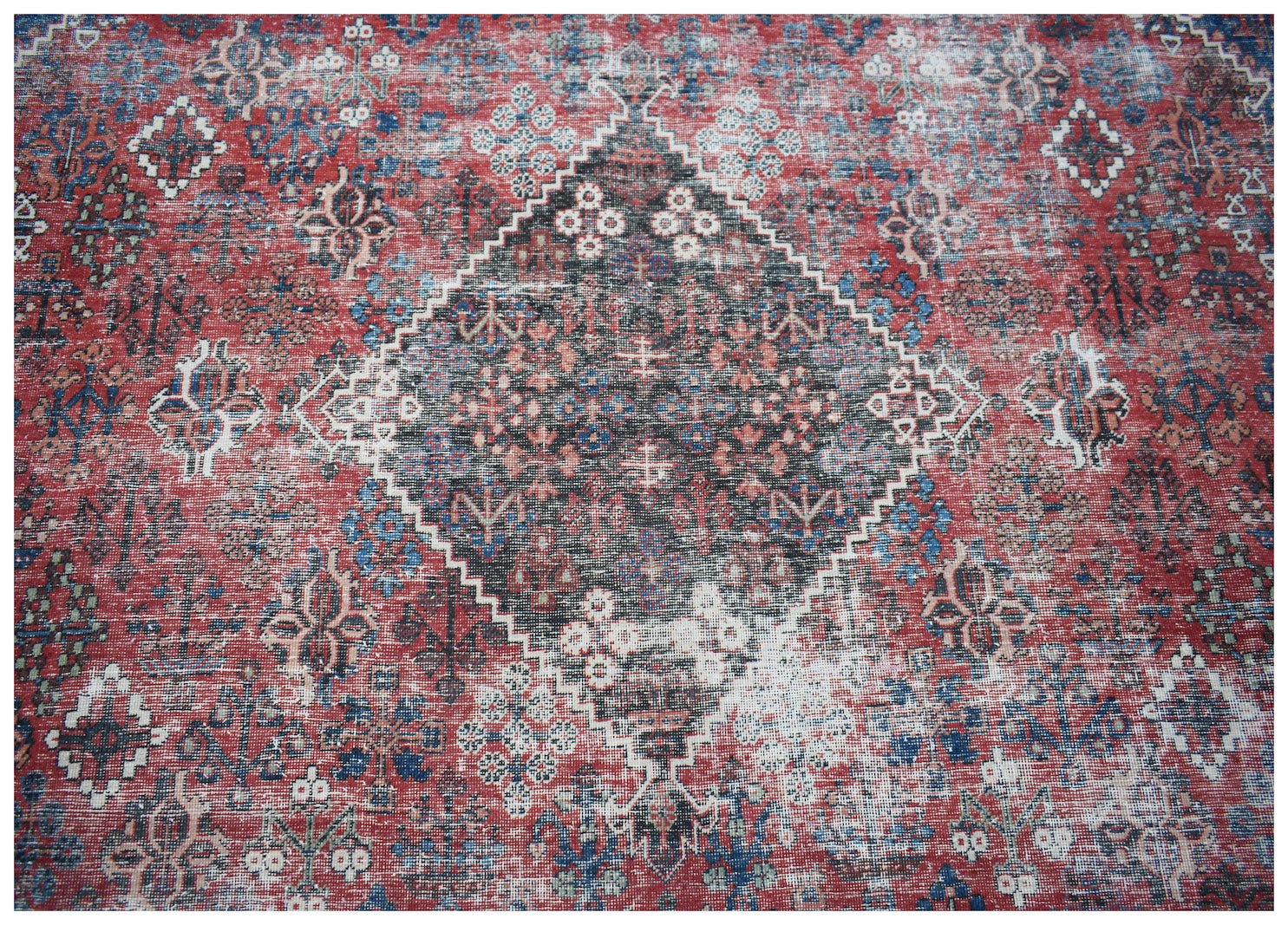 Handmade Vintage Persian Ghashghai Rug | 374 x 270 cm | 12'3" x 8'10" - Najaf Rugs & Textile