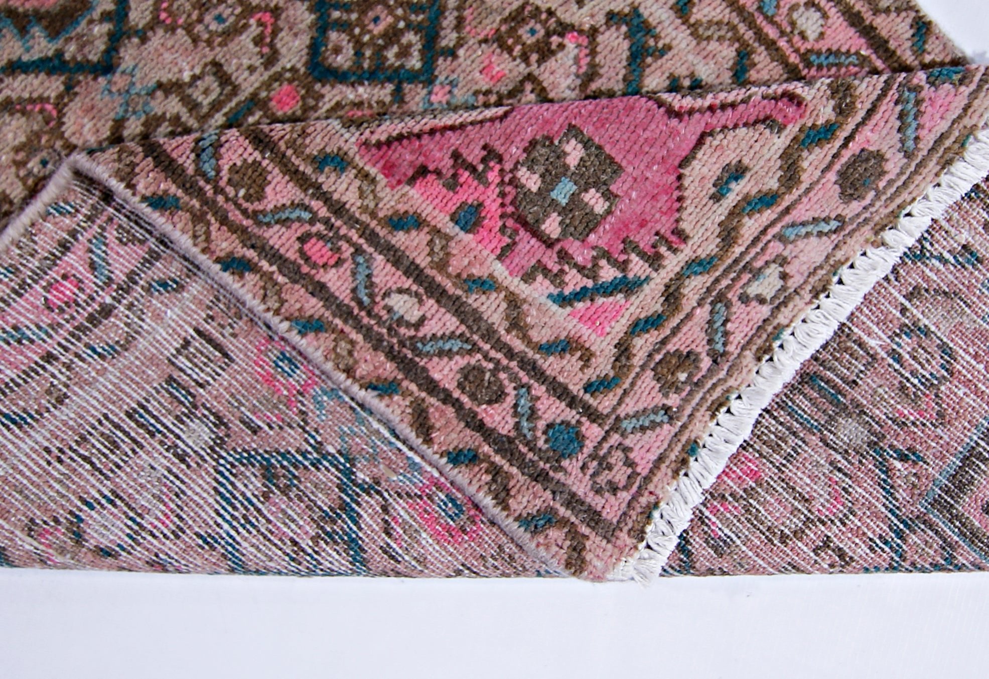 Handmade Vintage Persian Hallway Runner | 181 x 65 cm | 5'11" x 2'2" - Najaf Rugs & Textile