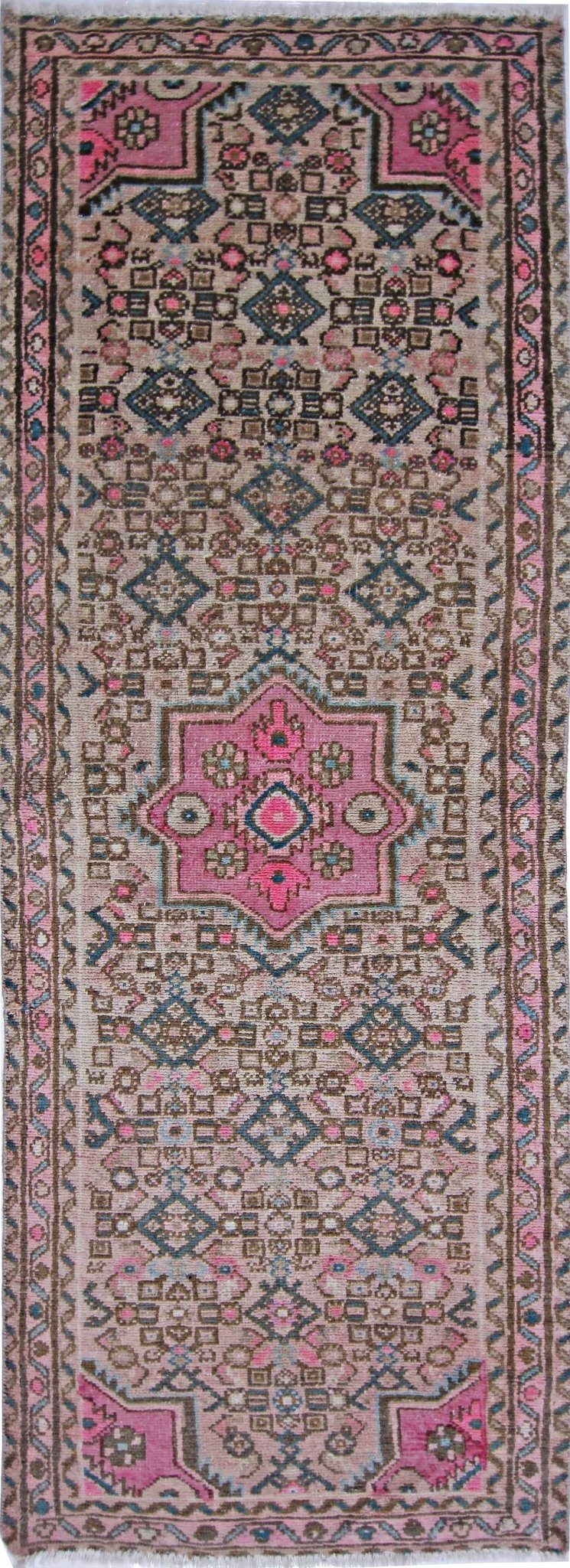 Handmade Vintage Persian Hallway Runner | 181 x 65 cm | 5'11" x 2'2" - Najaf Rugs & Textile
