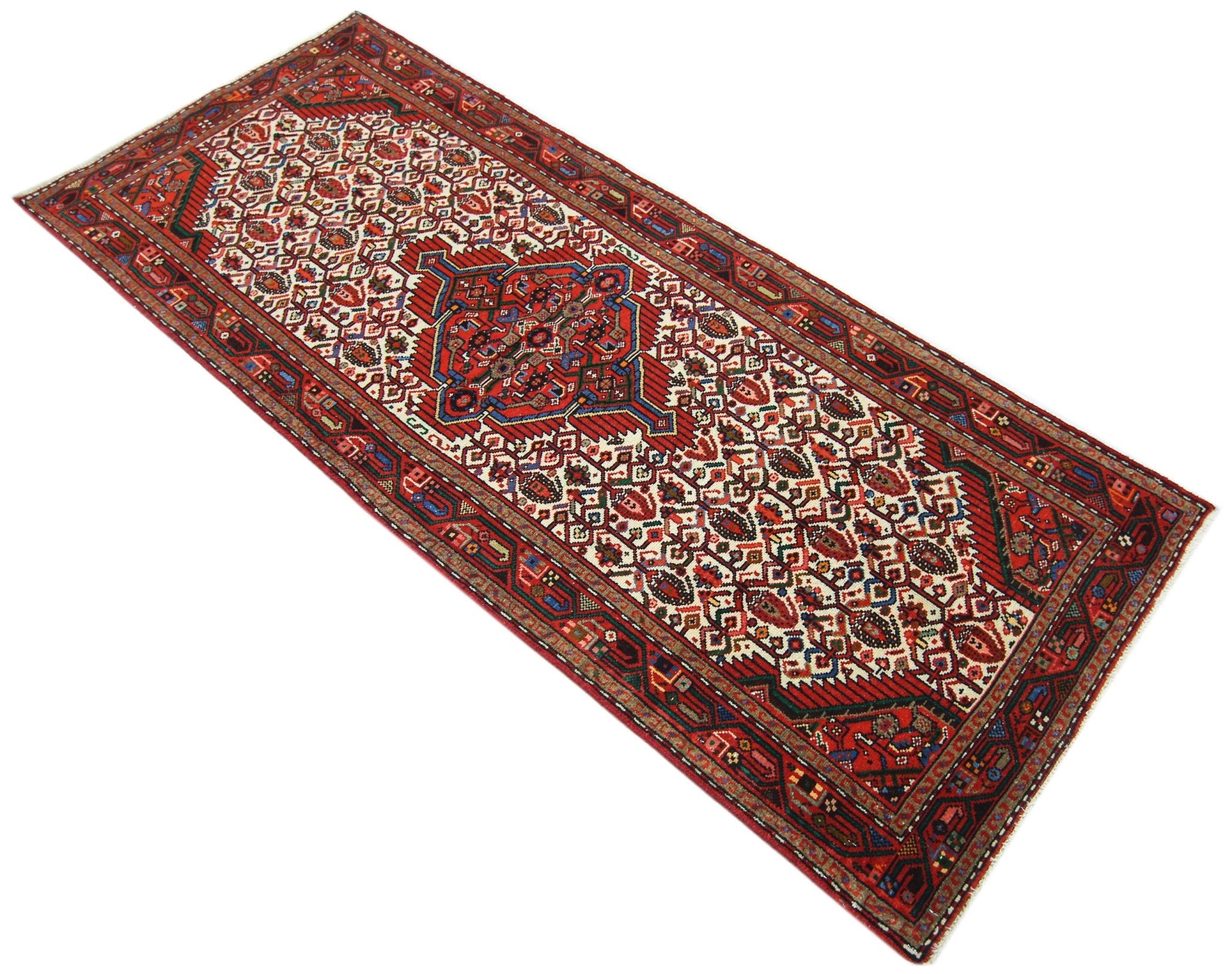 Handmade Vintage Persian Hallway Runner | 188 x 77 cm | 6'2" x 2'6" - Najaf Rugs & Textile