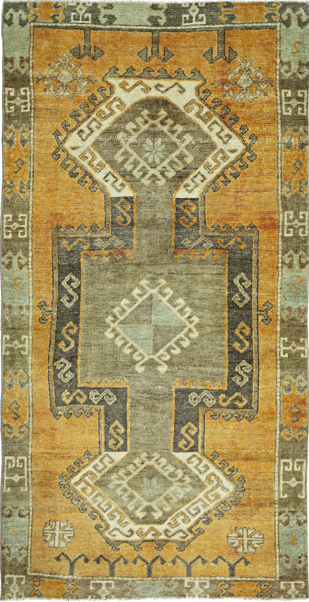 Handmade Vintage Persian Hallway Runner | 189 x 93 cm | 6'2" x 3' - Najaf Rugs & Textile