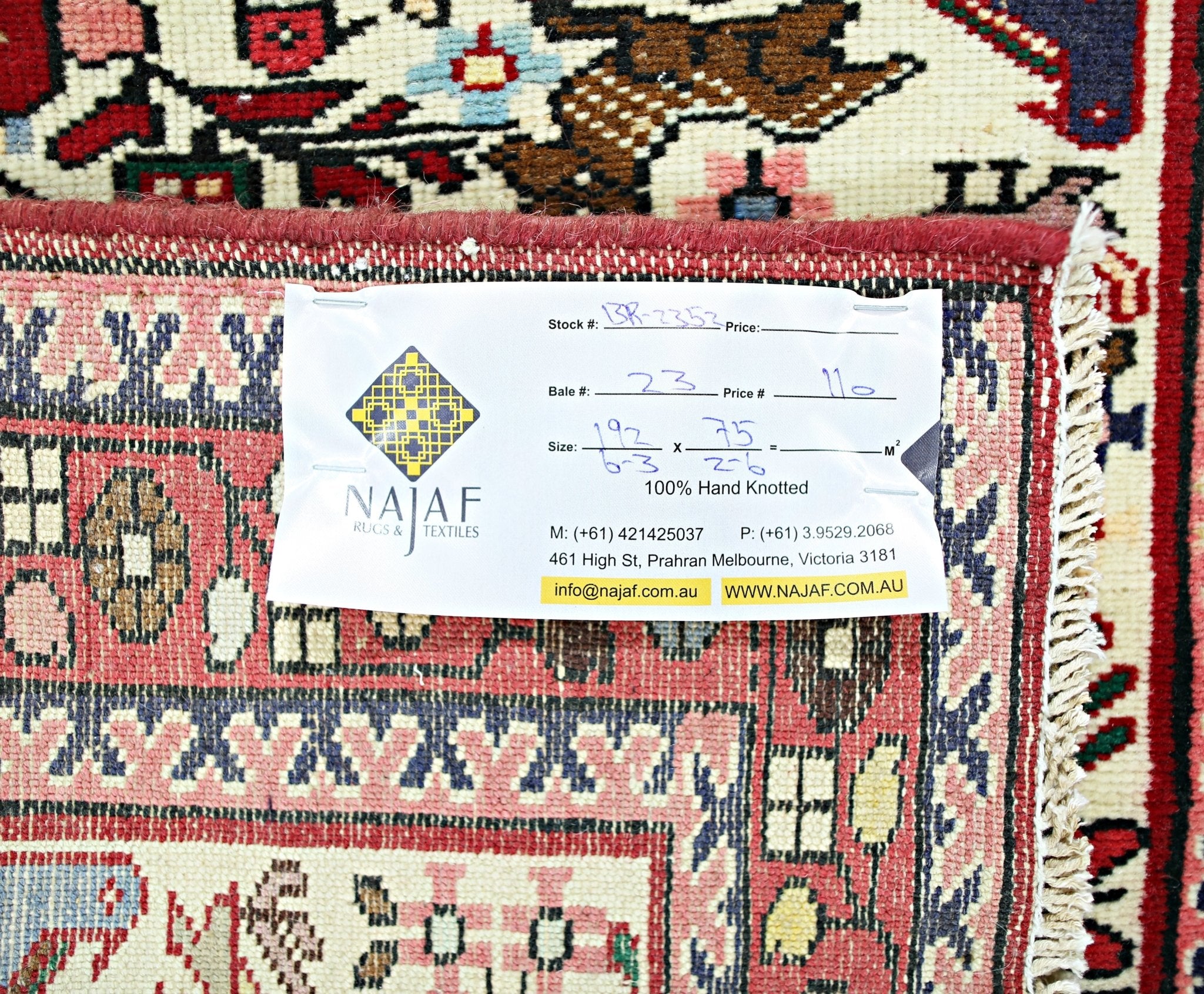 Handmade Vintage Persian Hallway Runner | 192 x 75 cm | 6'3"x 2'6" - Najaf Rugs & Textile