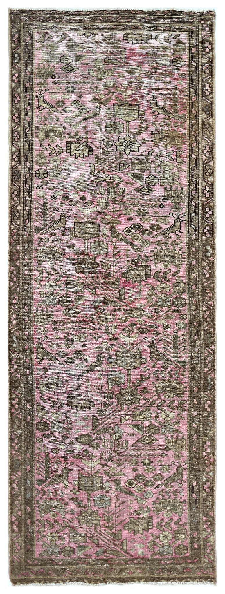 Handmade Vintage Persian Hallway Runner | 195 x 67 cm | 6'5" x 2'2" - Najaf Rugs & Textile
