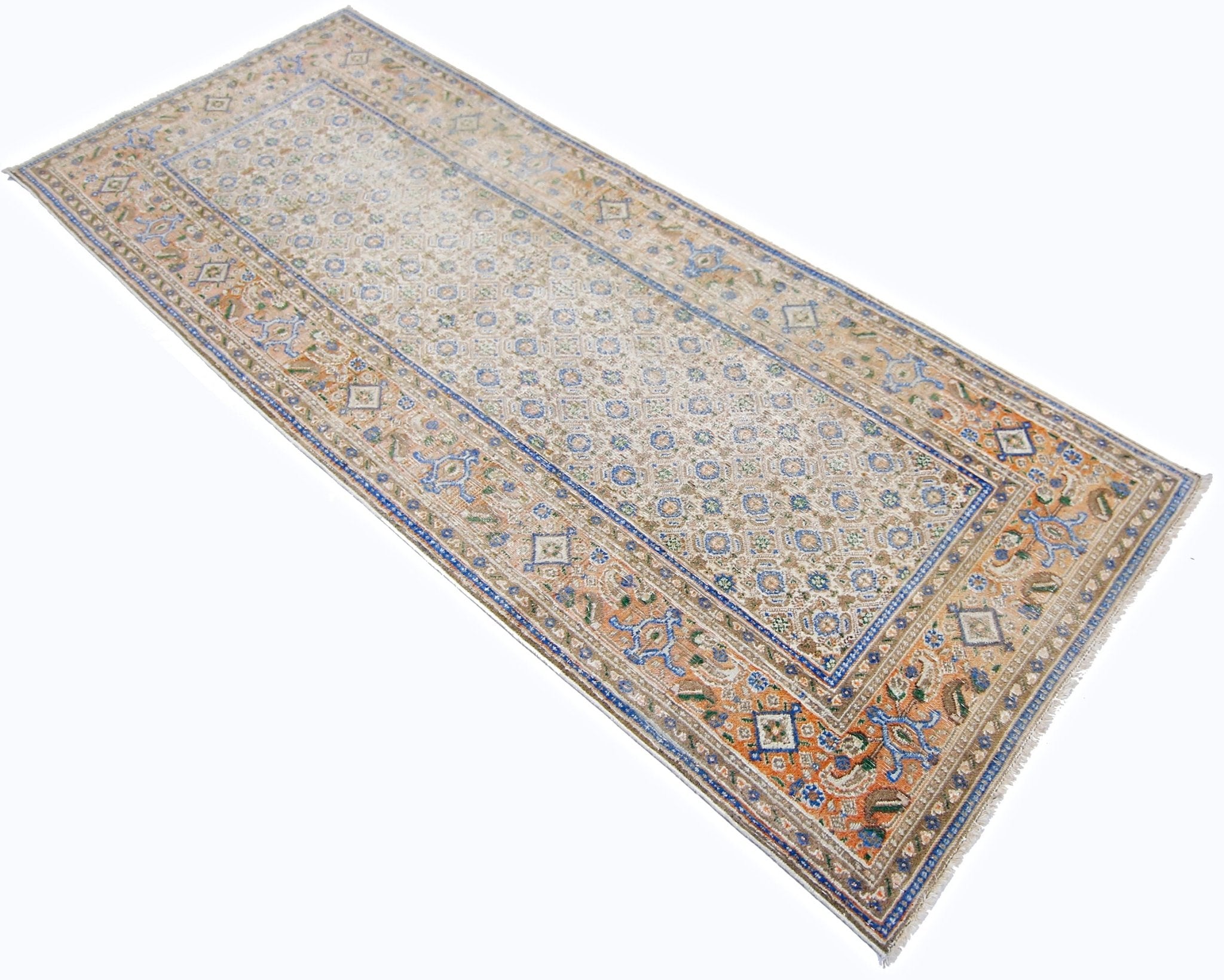Handmade Vintage Persian Hallway Runner | 195 x 74 cm | 6'5" x 2'5" - Najaf Rugs & Textile