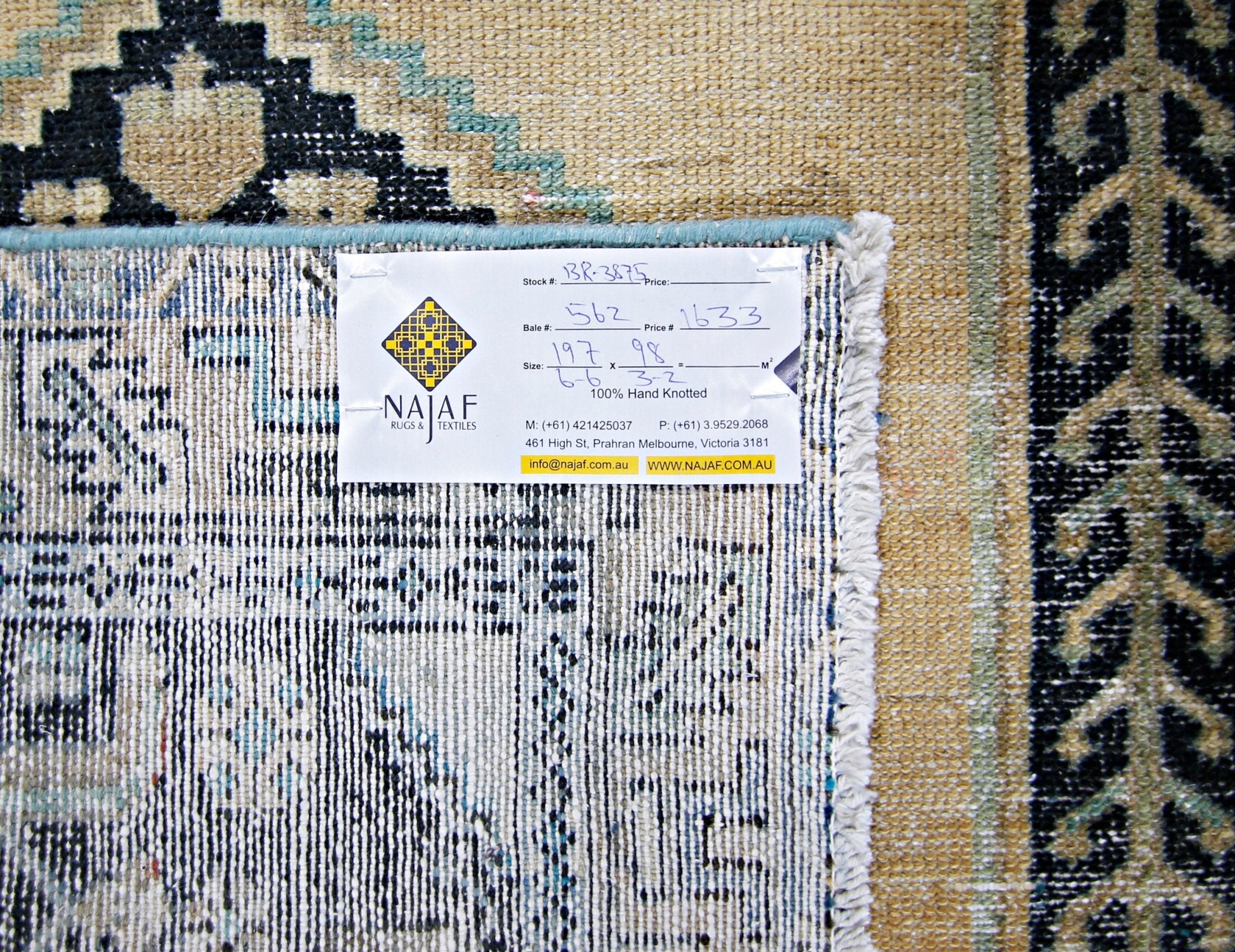 Handmade Vintage Persian Hallway Runner | 197 x 98 cm | 6'6" x 3'2" - Najaf Rugs & Textile