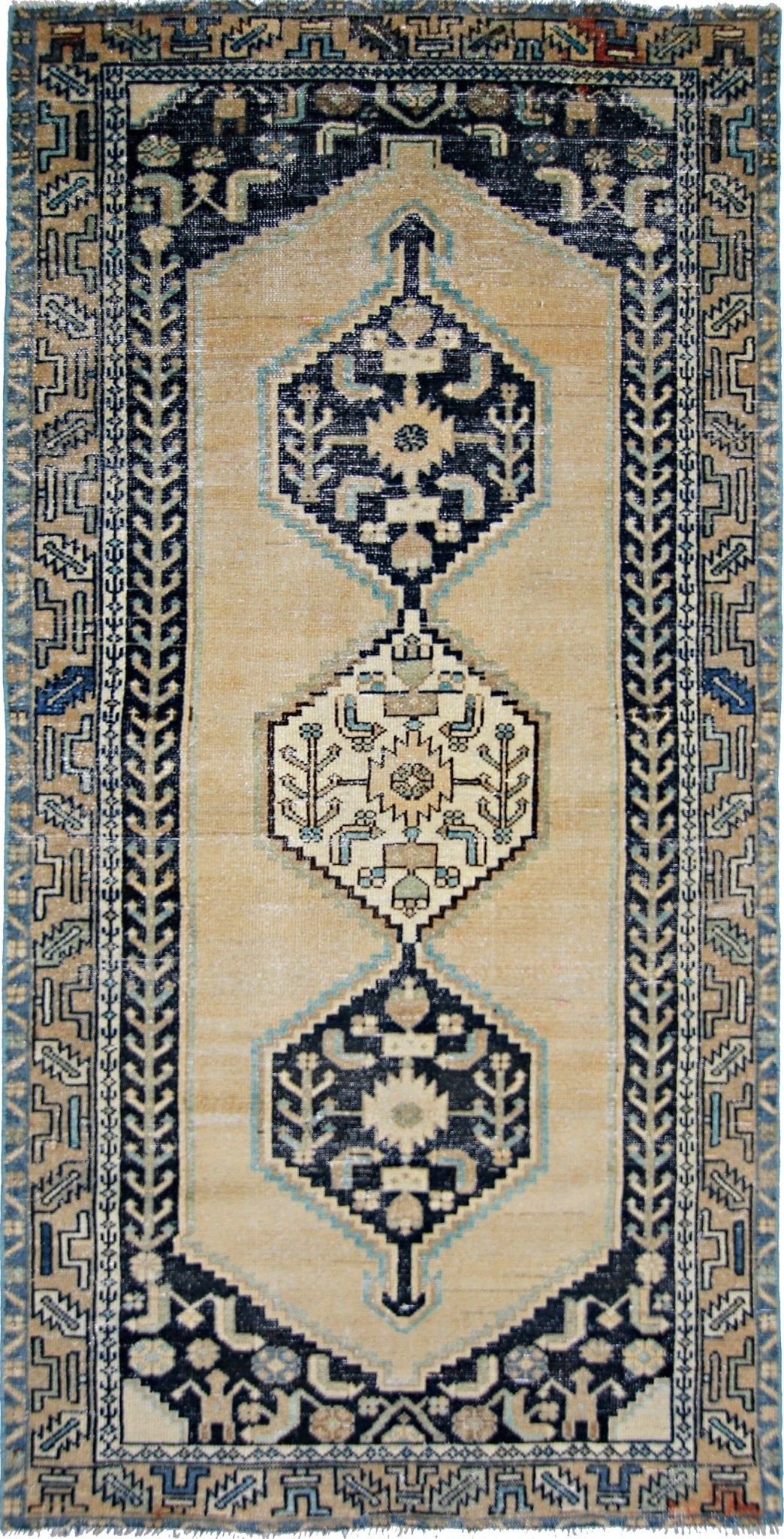 Handmade Vintage Persian Hallway Runner | 197 x 98 cm | 6'6" x 3'2" - Najaf Rugs & Textile