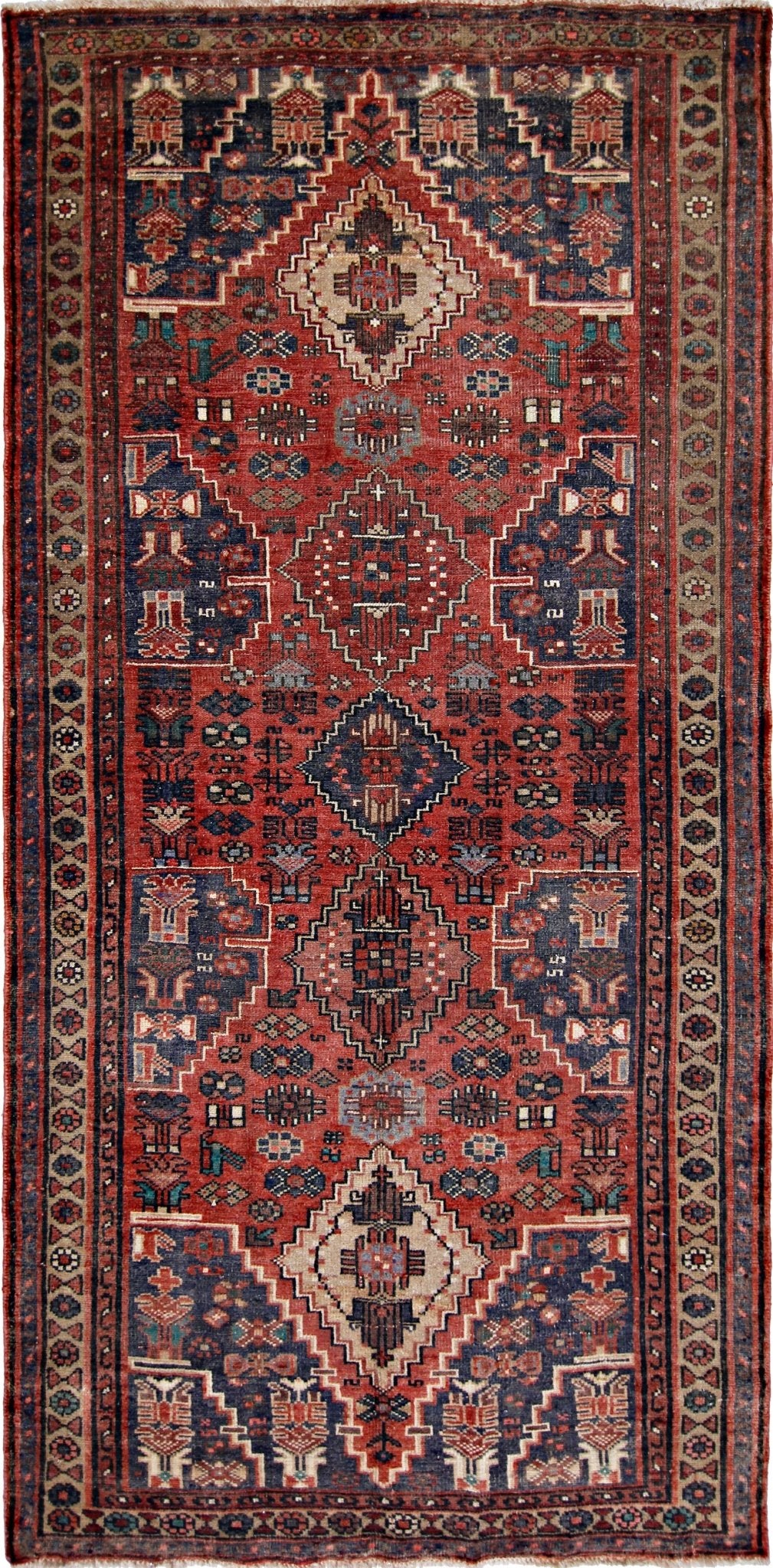 Handmade Vintage Persian Hallway Runner | 197 x 98 cm | 6'6" x 3'3" - Najaf Rugs & Textile