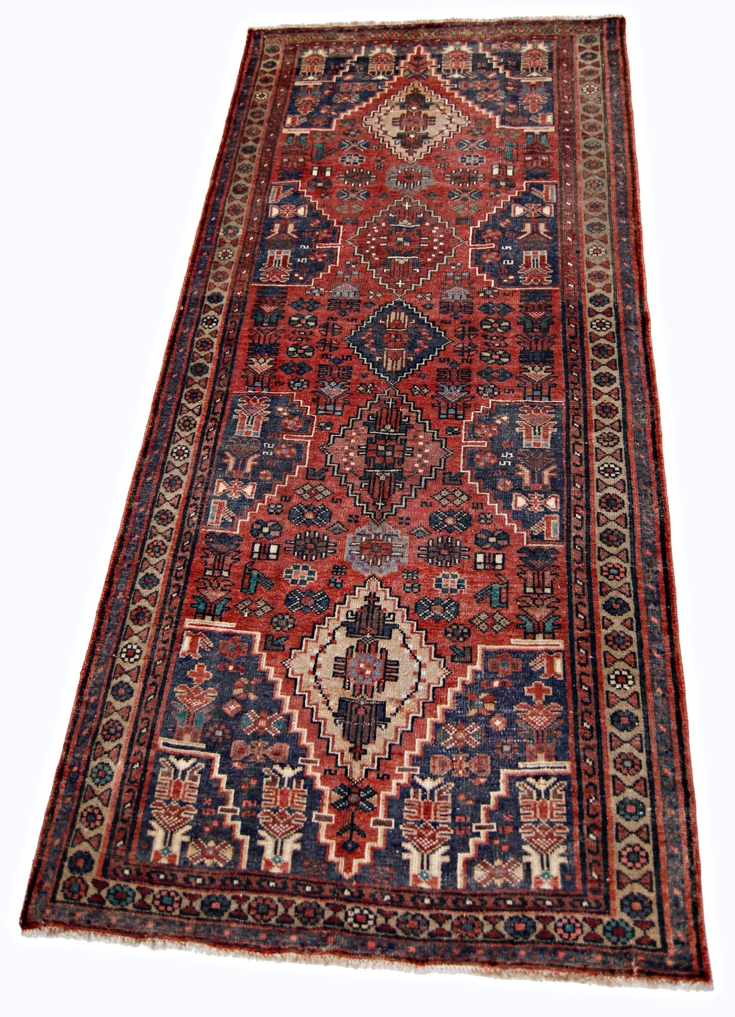 Handmade Vintage Persian Hallway Runner | 197 x 98 cm | 6'6" x 3'3" - Najaf Rugs & Textile