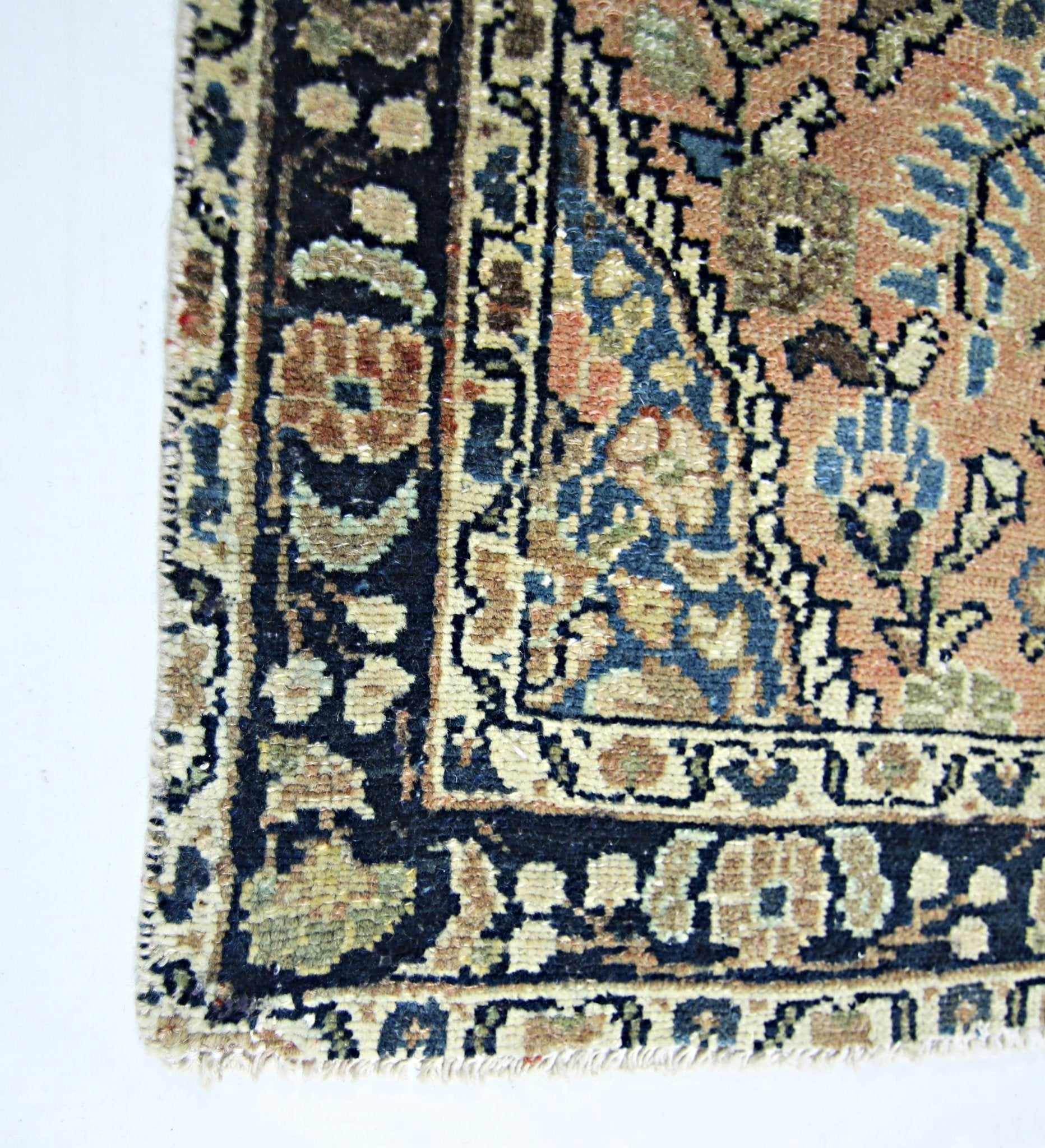 Handmade Vintage Persian Hallway Runner | 201 x 75 cm | 6'7" x 2'5" - Najaf Rugs & Textile