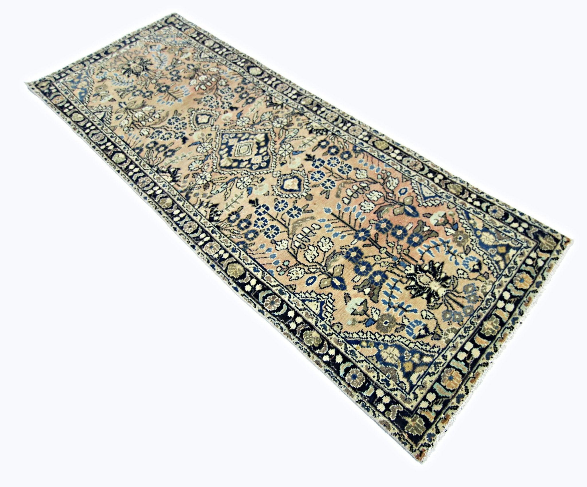 Handmade Vintage Persian Hallway Runner | 201 x 75 cm | 6'7" x 2'5" - Najaf Rugs & Textile