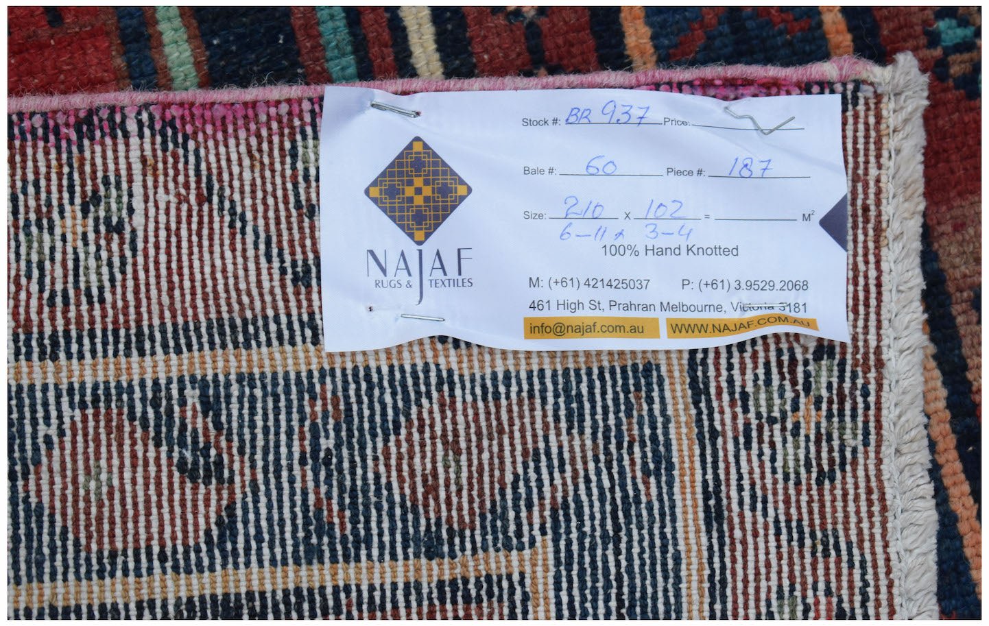 Handmade Vintage Persian Hallway Runner | 210 x 102 cm | 6'11" x 3'4" - Najaf Rugs & Textile