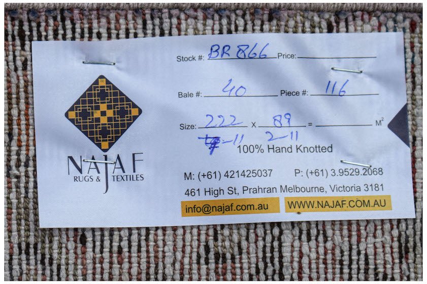 Handmade Vintage Persian Hallway Runner | 222 x 89 cm | 7'11" x 2'11" - Najaf Rugs & Textile