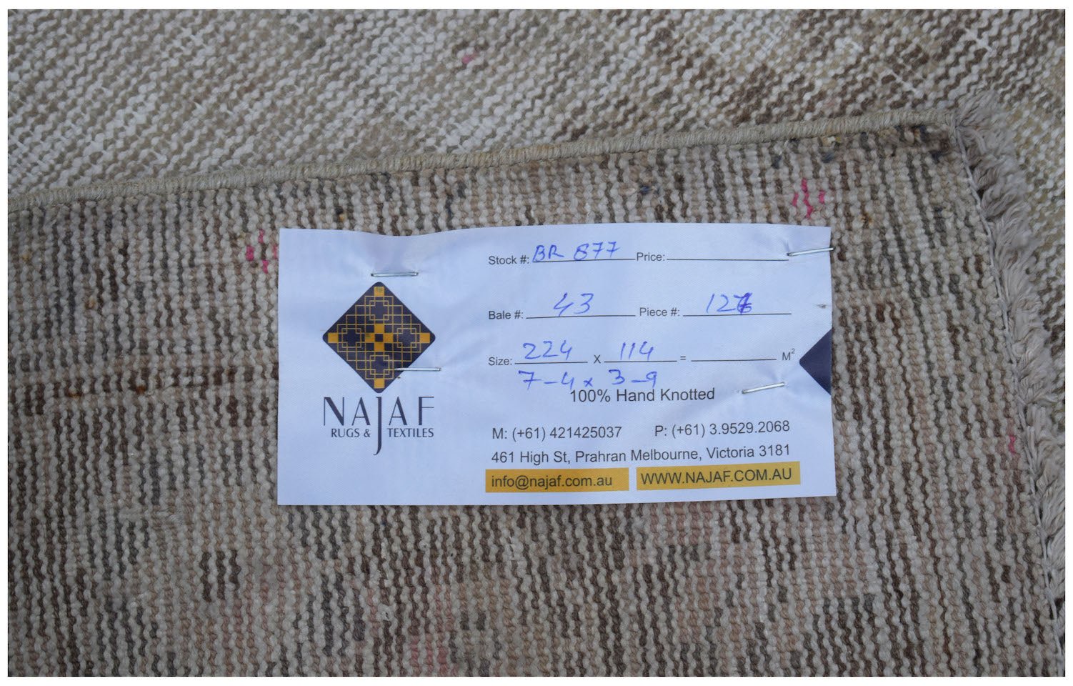 Handmade Vintage Persian Hallway Runner | 224 x 114 cm | 7'4" x 3'9" - Najaf Rugs & Textile