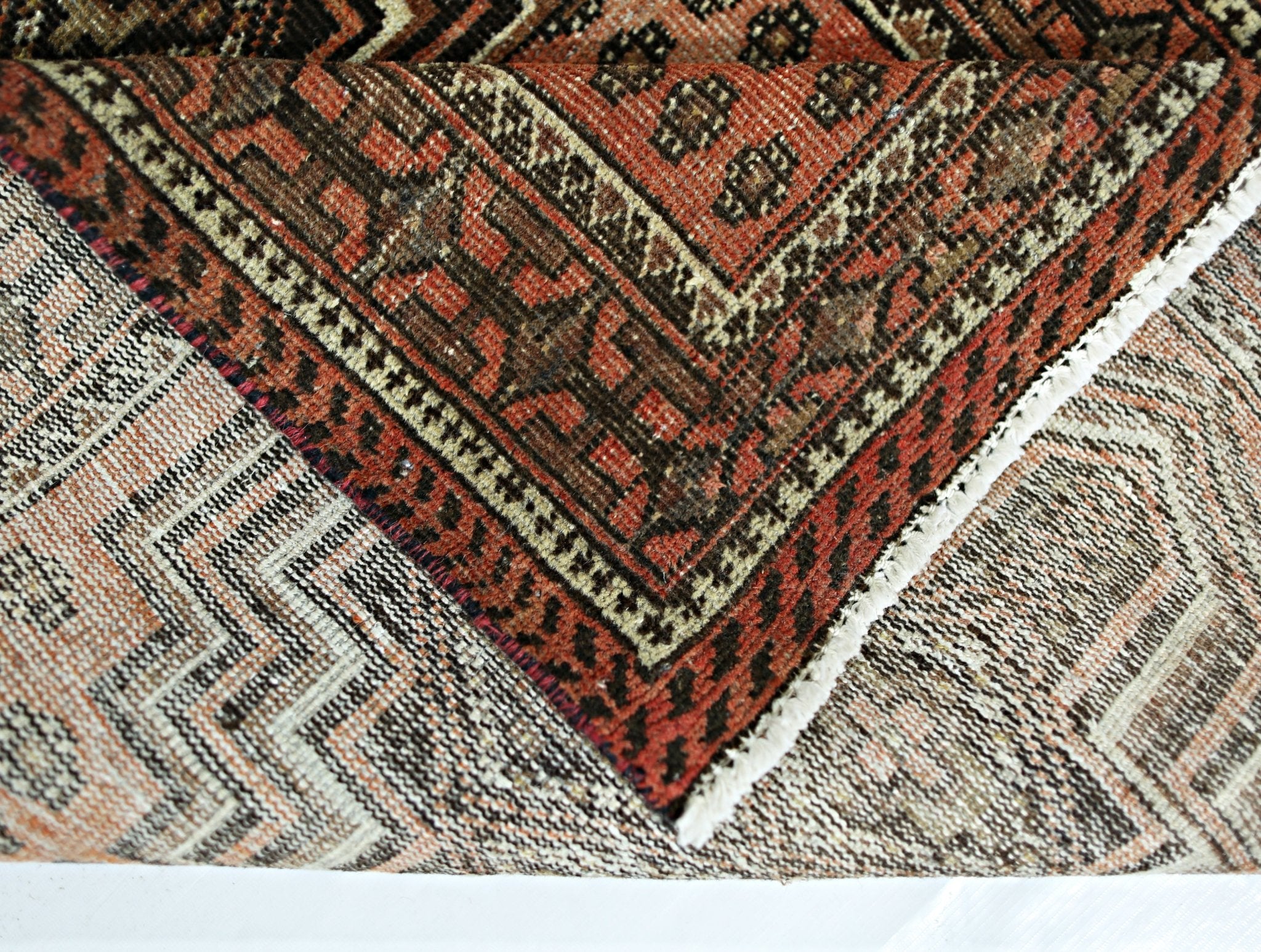 Handmade Vintage Persian Hallway Runner | 225 x 88 cm | 7'4"x 2'10" - Najaf Rugs & Textile