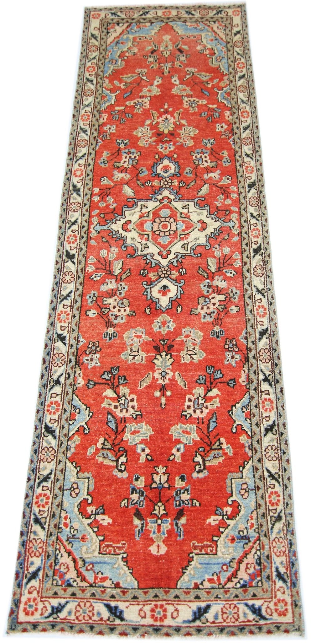 Handmade Vintage Persian Hallway Runner | 236 x 75 cm | 7'9" x 2'5" - Najaf Rugs & Textile