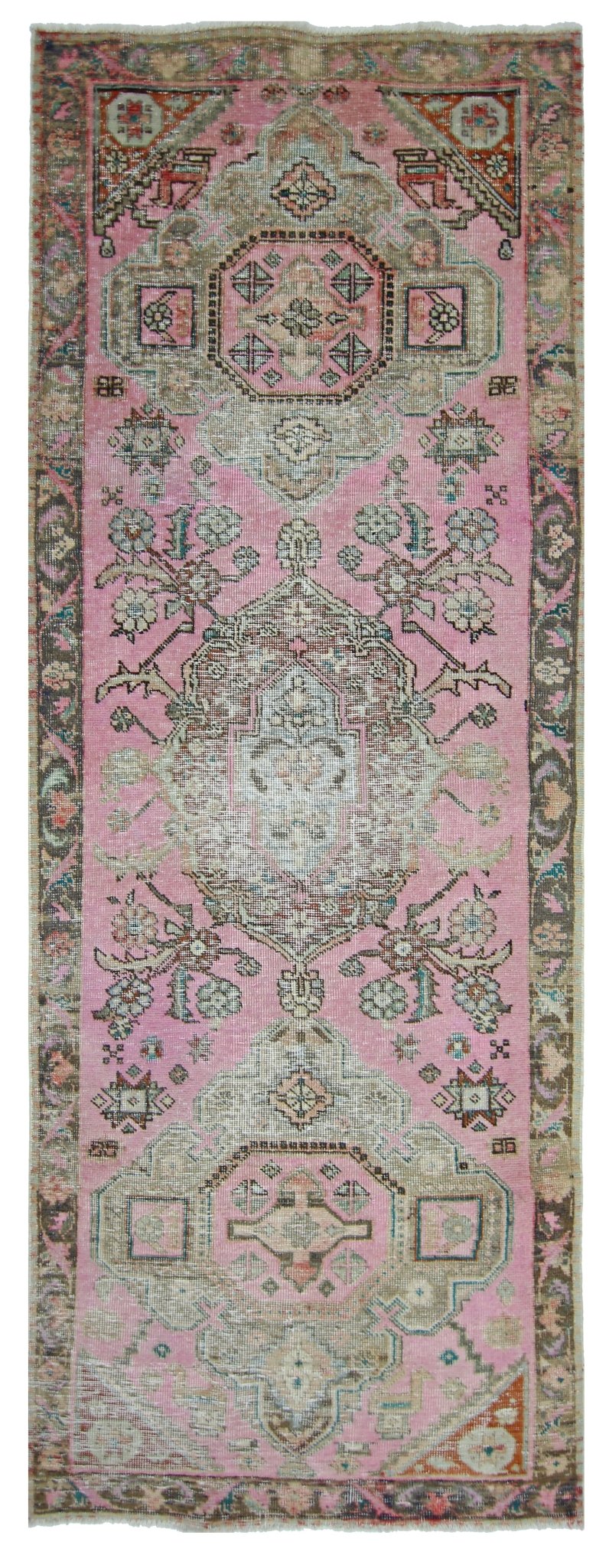 Handmade Vintage Persian Hallway Runner | 238 x 86 cm | 7'1" x 2'10" - Najaf Rugs & Textile