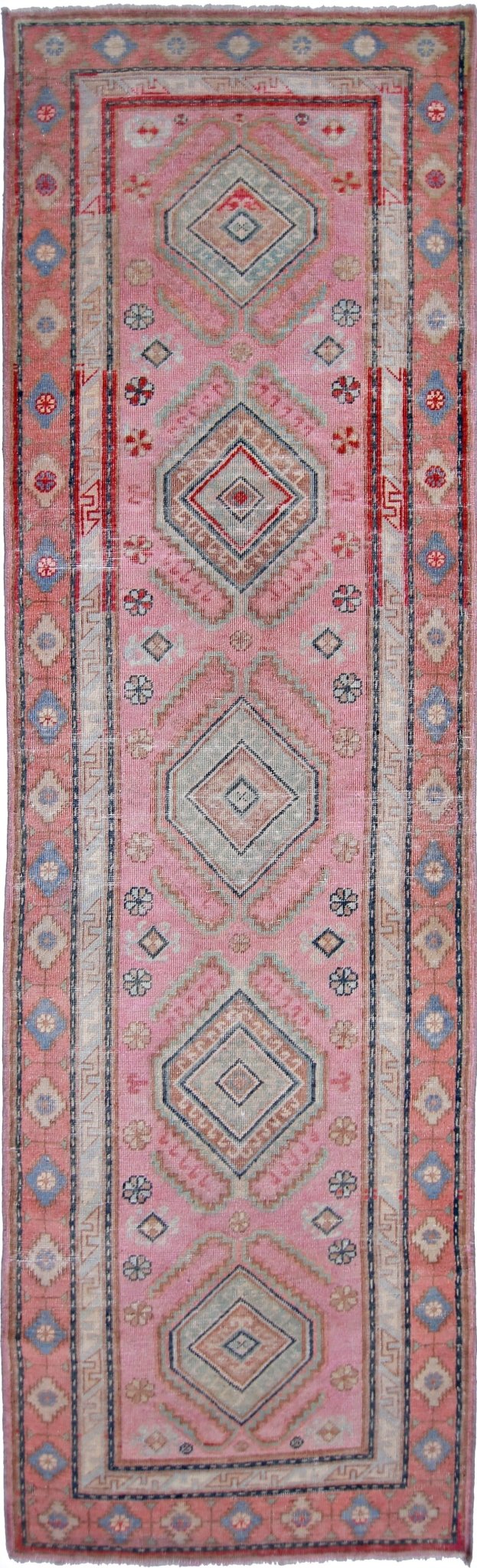 Handmade Vintage Persian Hallway Runner | 239 x 69 cm | 7'10" x 2'3" - Najaf Rugs & Textile