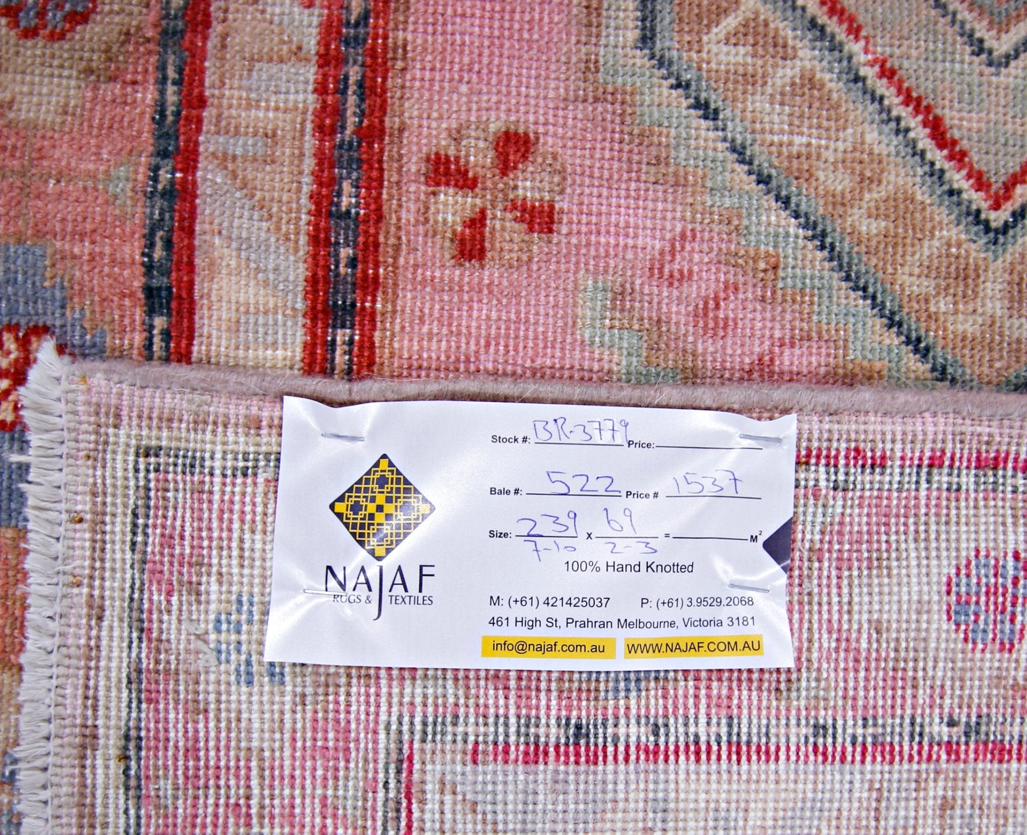 Handmade Vintage Persian Hallway Runner | 239 x 69 cm | 7'10" x 2'3" - Najaf Rugs & Textile