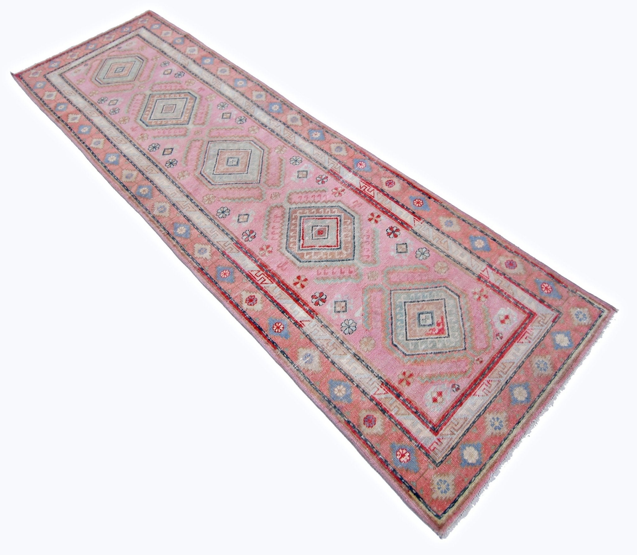 Handmade Vintage Persian Hallway Runner | 239 x 69 cm | 7'10" x 2'3" - Najaf Rugs & Textile