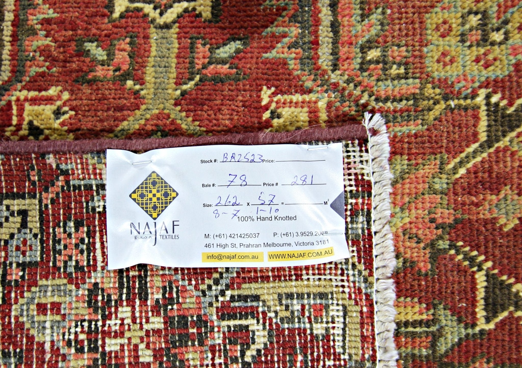 Handmade Vintage Persian Hallway Runner | 262 x 57 cm | 8'7" x 1'10" - Najaf Rugs & Textile