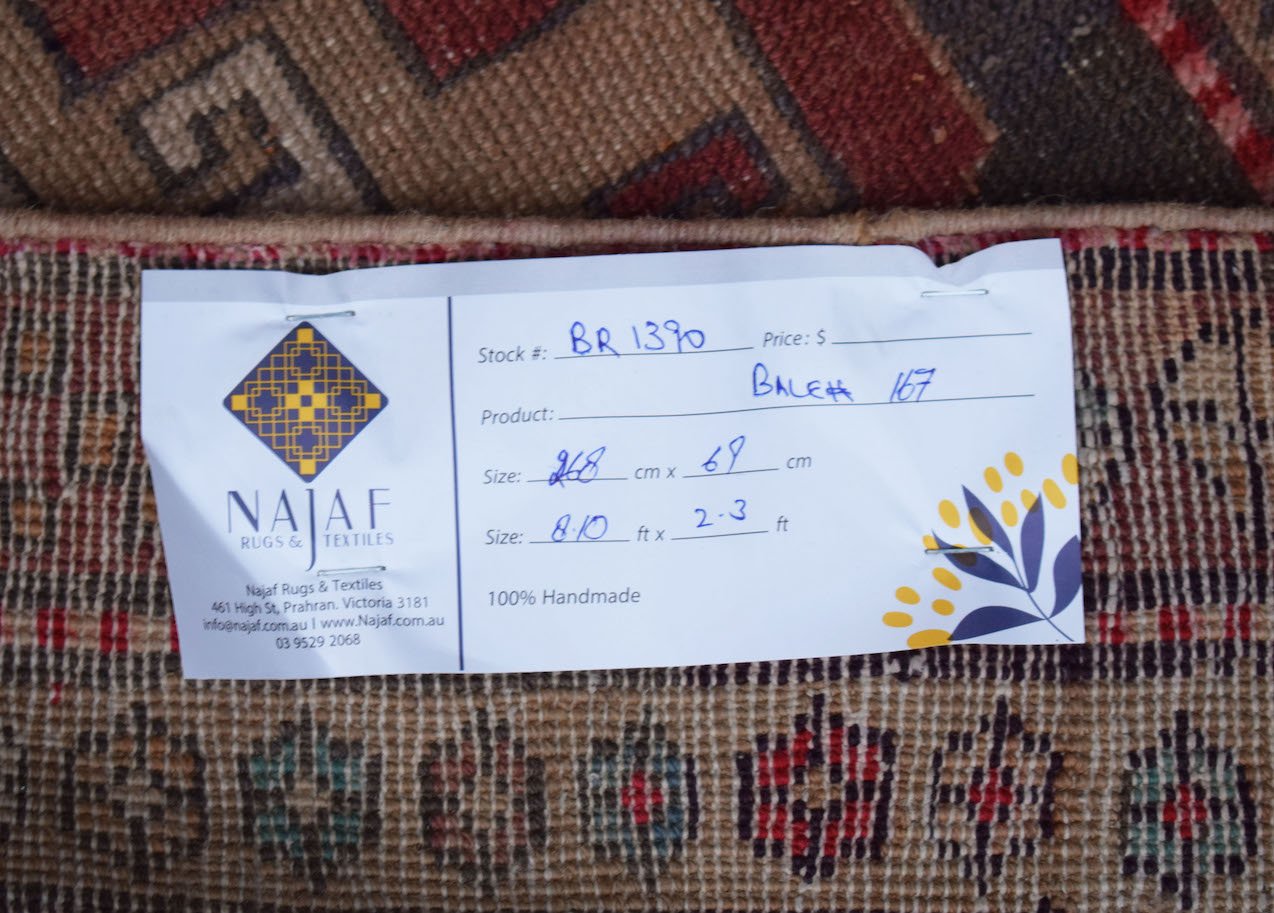 Handmade Vintage Persian Hallway Runner | 268 x 69 cm | 8'10" x 2'3" - Najaf Rugs & Textile