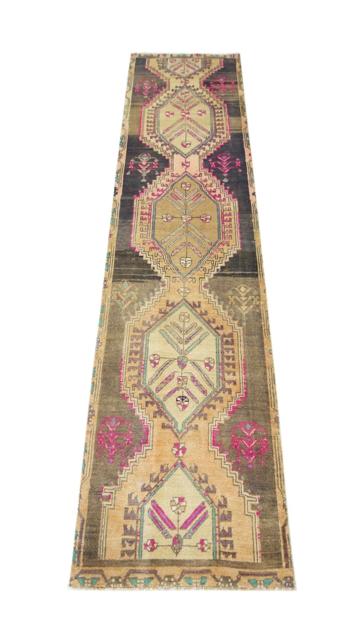 Handmade Vintage Persian Hallway Runner | 268 x 79 cm | 8'9" x 2'7" - Najaf Rugs & Textile