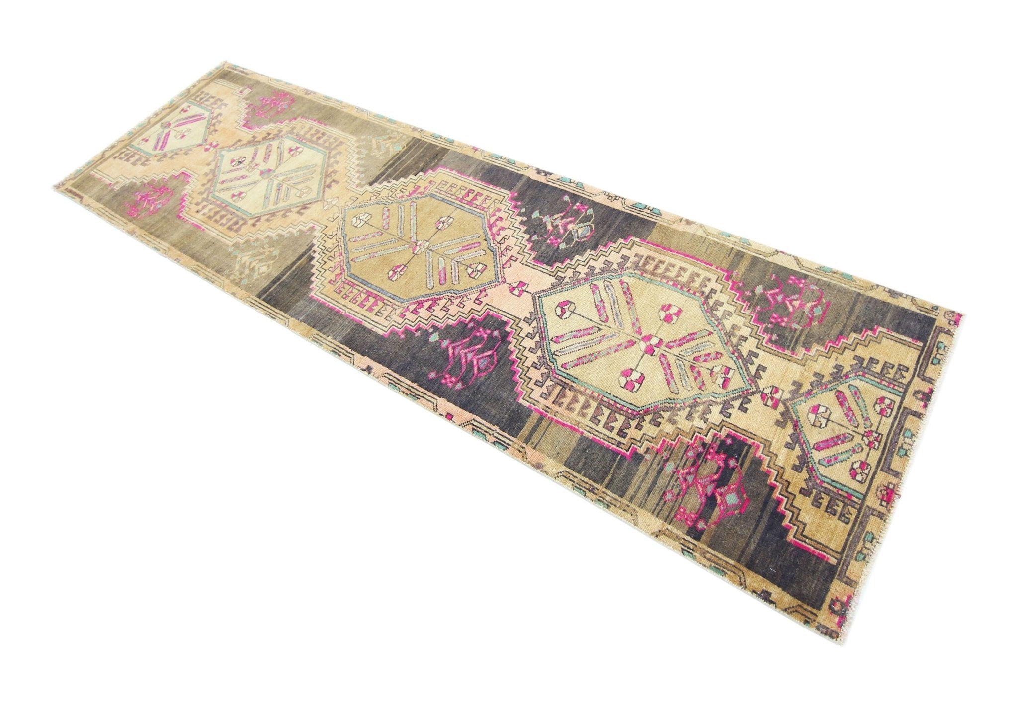 Handmade Vintage Persian Hallway Runner | 268 x 79 cm | 8'9" x 2'7" - Najaf Rugs & Textile