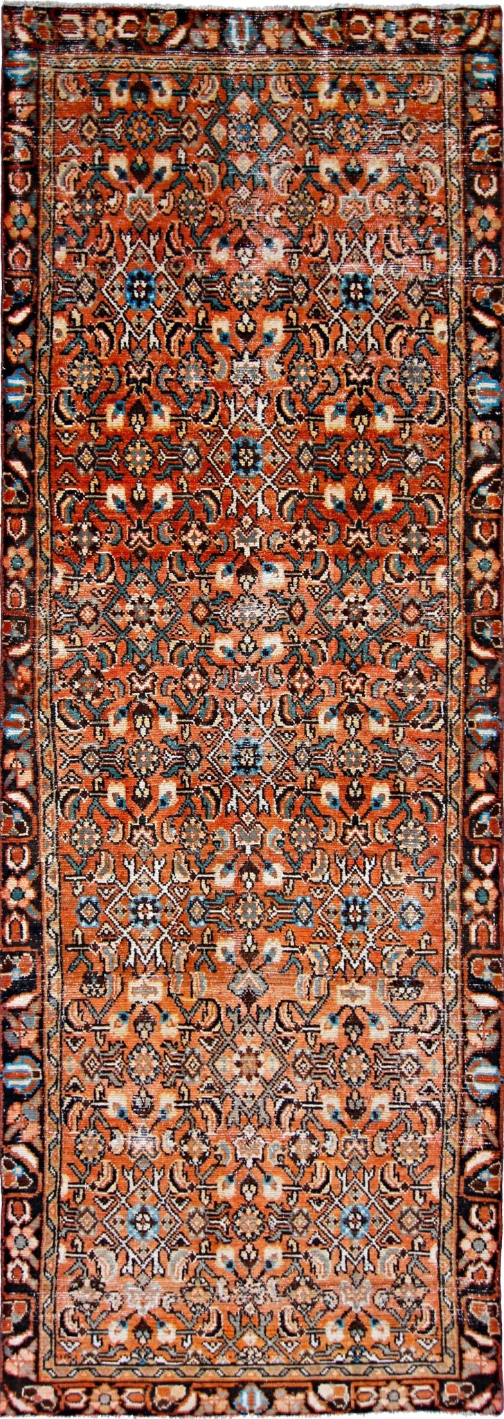 Handmade Vintage Persian Hallway Runner | 271 x 94 cm | 8'11" x 3'1" - Najaf Rugs & Textile
