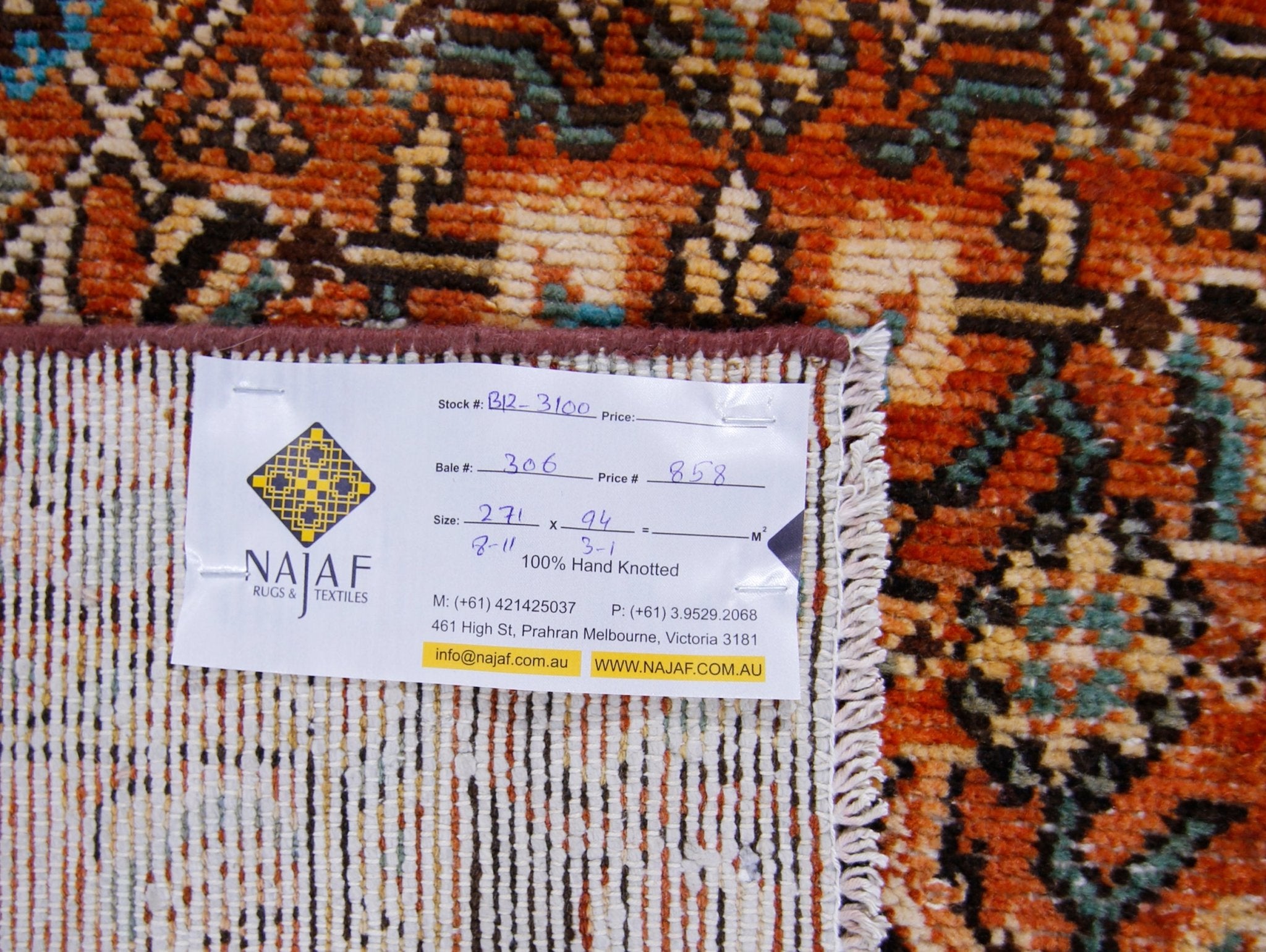 Handmade Vintage Persian Hallway Runner | 271 x 94 cm | 8'11" x 3'1" - Najaf Rugs & Textile