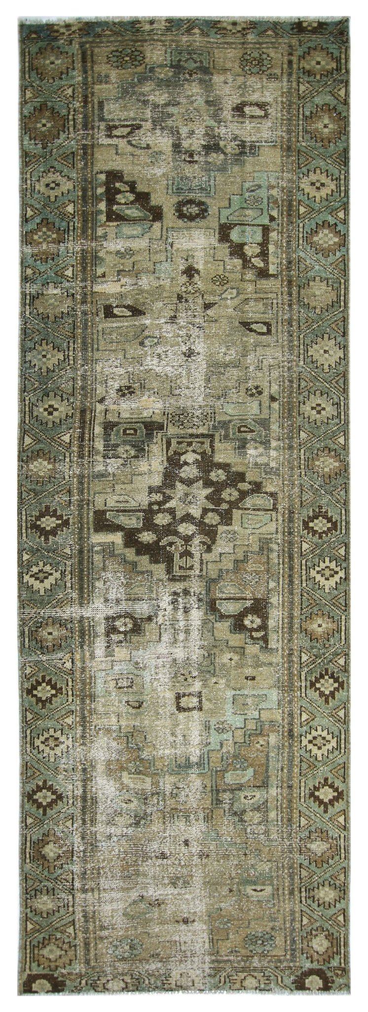 Handmade Vintage Persian Hallway Runner | 273 x 91 cm | 8'11" x 3' - Najaf Rugs & Textile