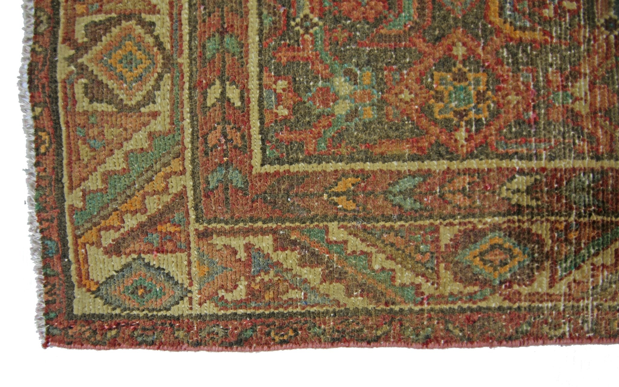 Handmade Vintage Persian Hallway Runner | 276 x 103 cm | 9' x 3'5" - Najaf Rugs & Textile