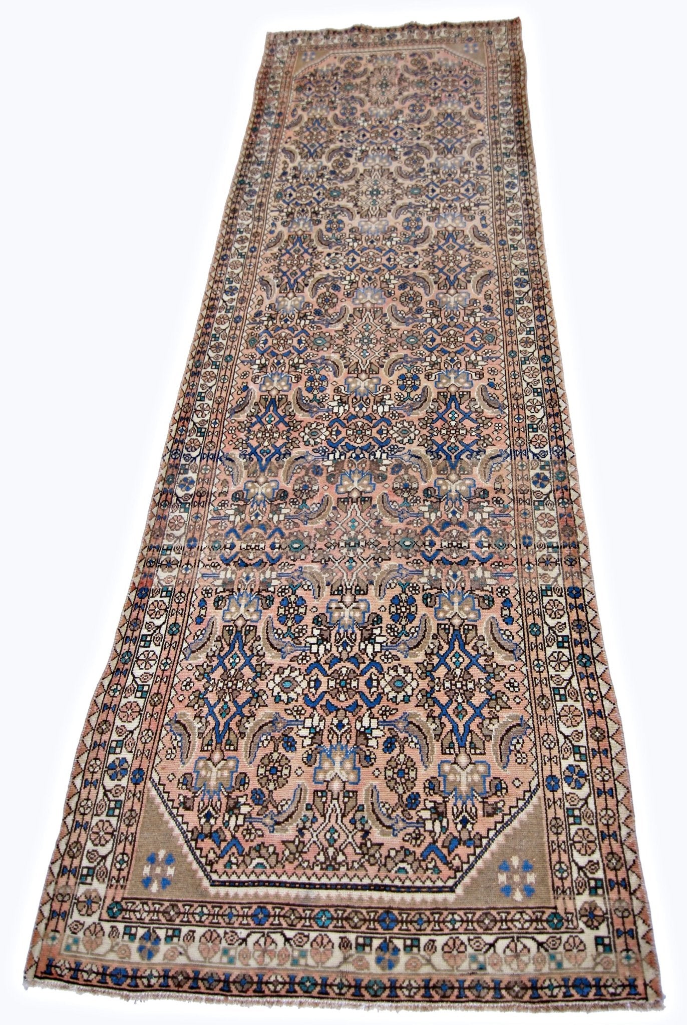 Handmade Vintage Persian Hallway Runner | 277 x 91 cm | 9'1" x 3' - Najaf Rugs & Textile