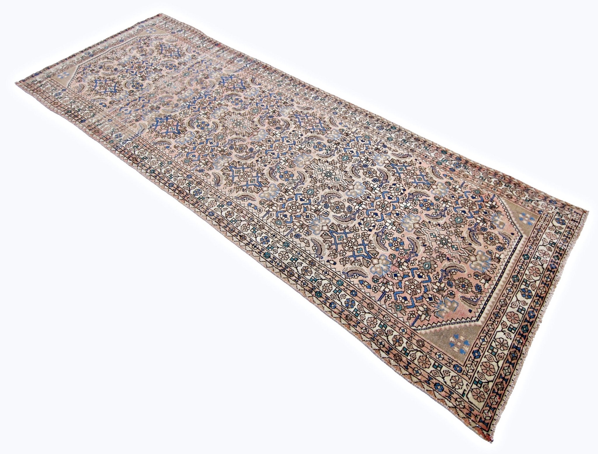 Handmade Vintage Persian Hallway Runner | 277 x 91 cm | 9'1" x 3' - Najaf Rugs & Textile
