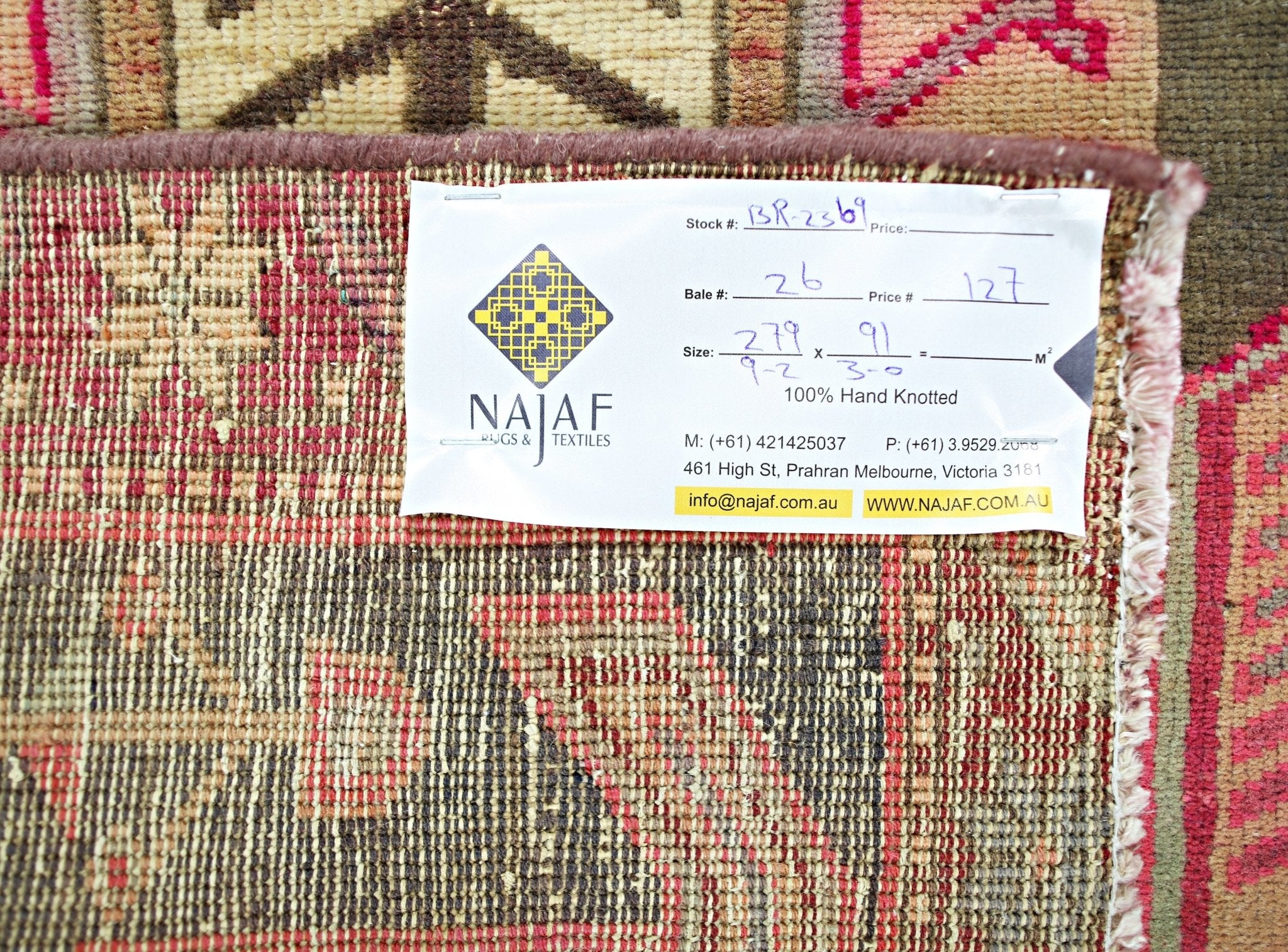 Handmade Vintage Persian Hallway Runner | 279 x 91 cm | 9'2" x 3' - Najaf Rugs & Textile