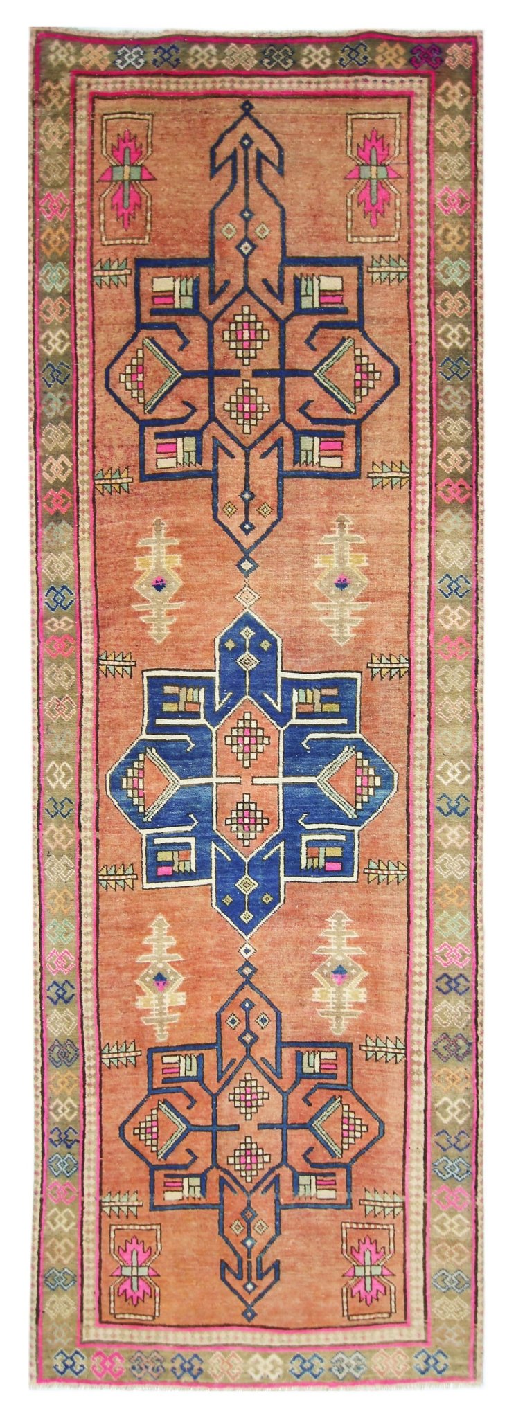 Handmade Vintage Persian Hallway Runner | 279 x 97 cm | 9'2" x 3'2" - Najaf Rugs & Textile