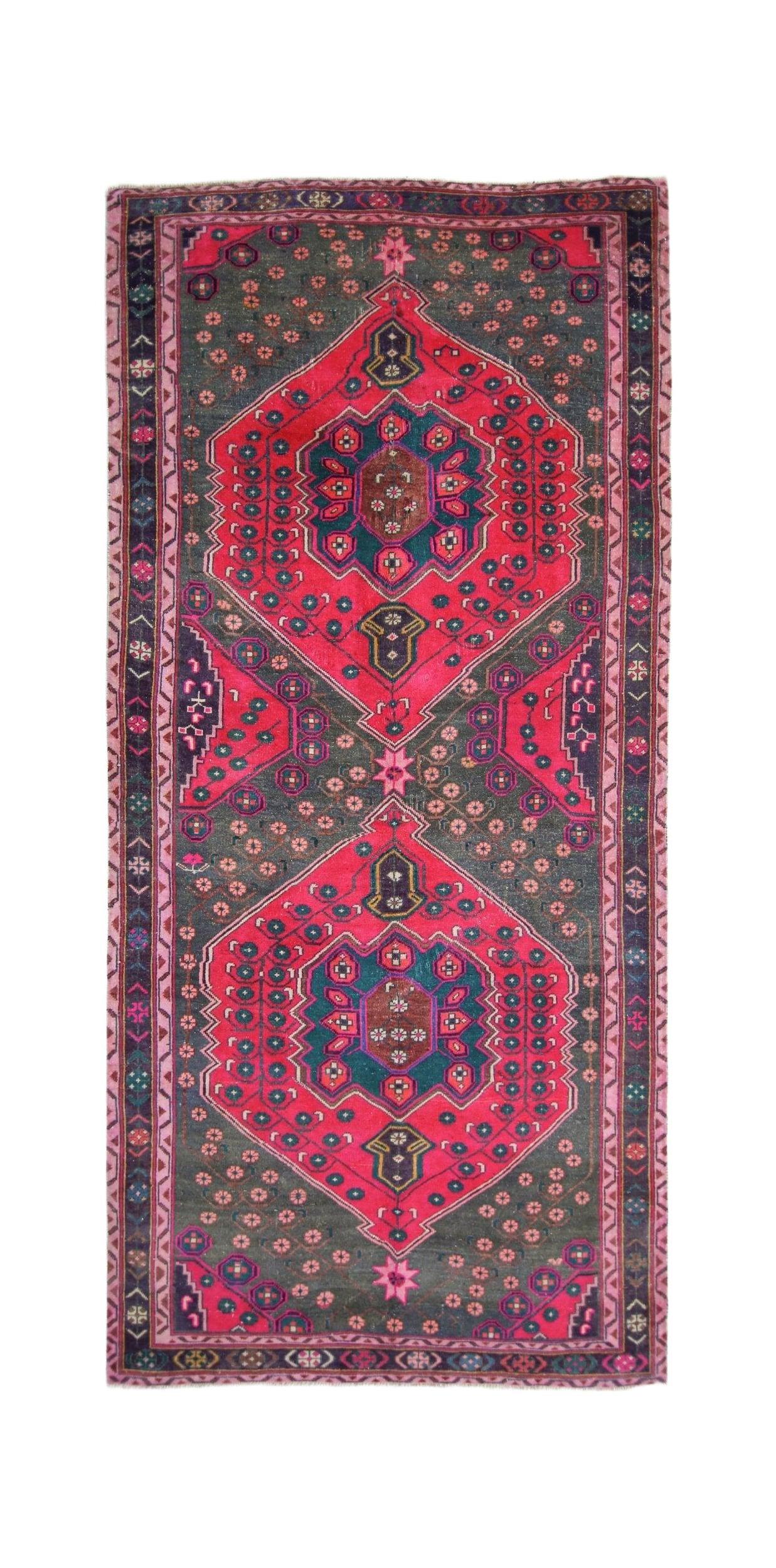 Handmade Vintage Persian Hallway Runner | 280 x 130 cm | 9'2" x 4'3" - Najaf Rugs & Textile