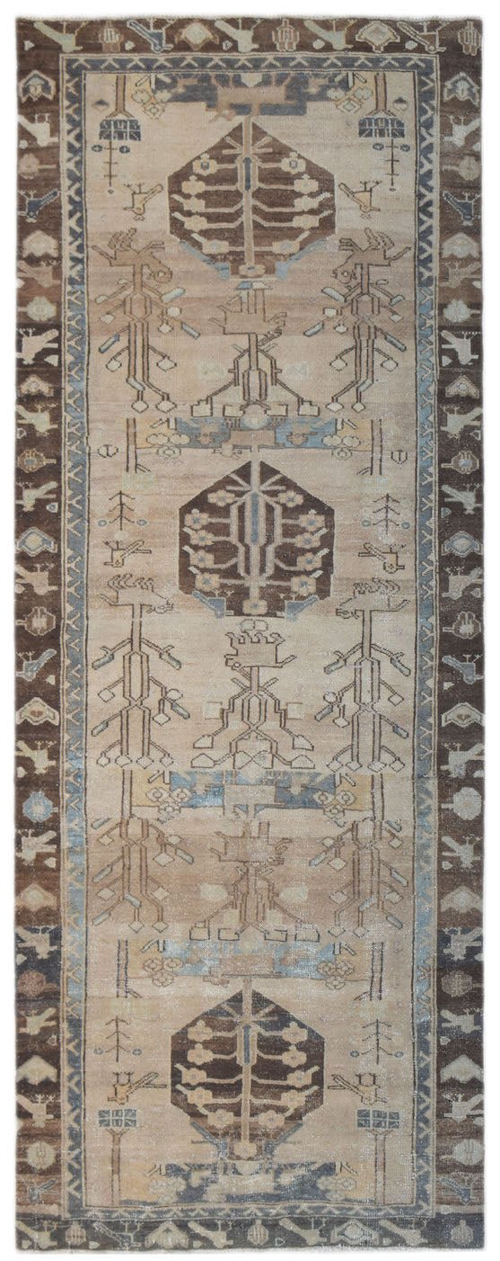 Handmade Vintage Persian Hallway Runner | 282 x 114 cm | 9'3" x 3'9" - Najaf Rugs & Textile