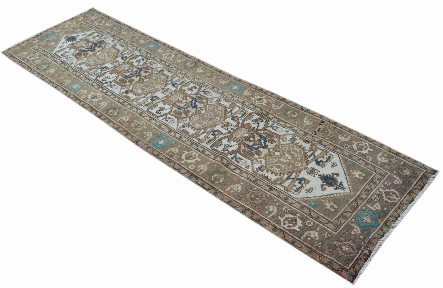 Handmade Vintage Persian Hallway Runner | 282 x 78 cm | 9'3" x 2'7" - Najaf Rugs & Textile