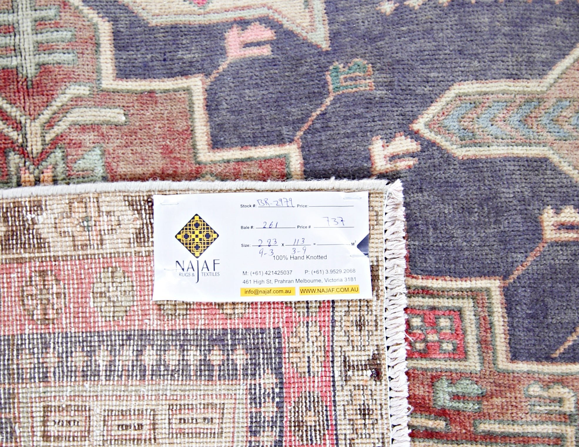 Handmade Vintage Persian Hallway Runner | 283 x 113 cm | 9'3" x 3'9" - Najaf Rugs & Textile