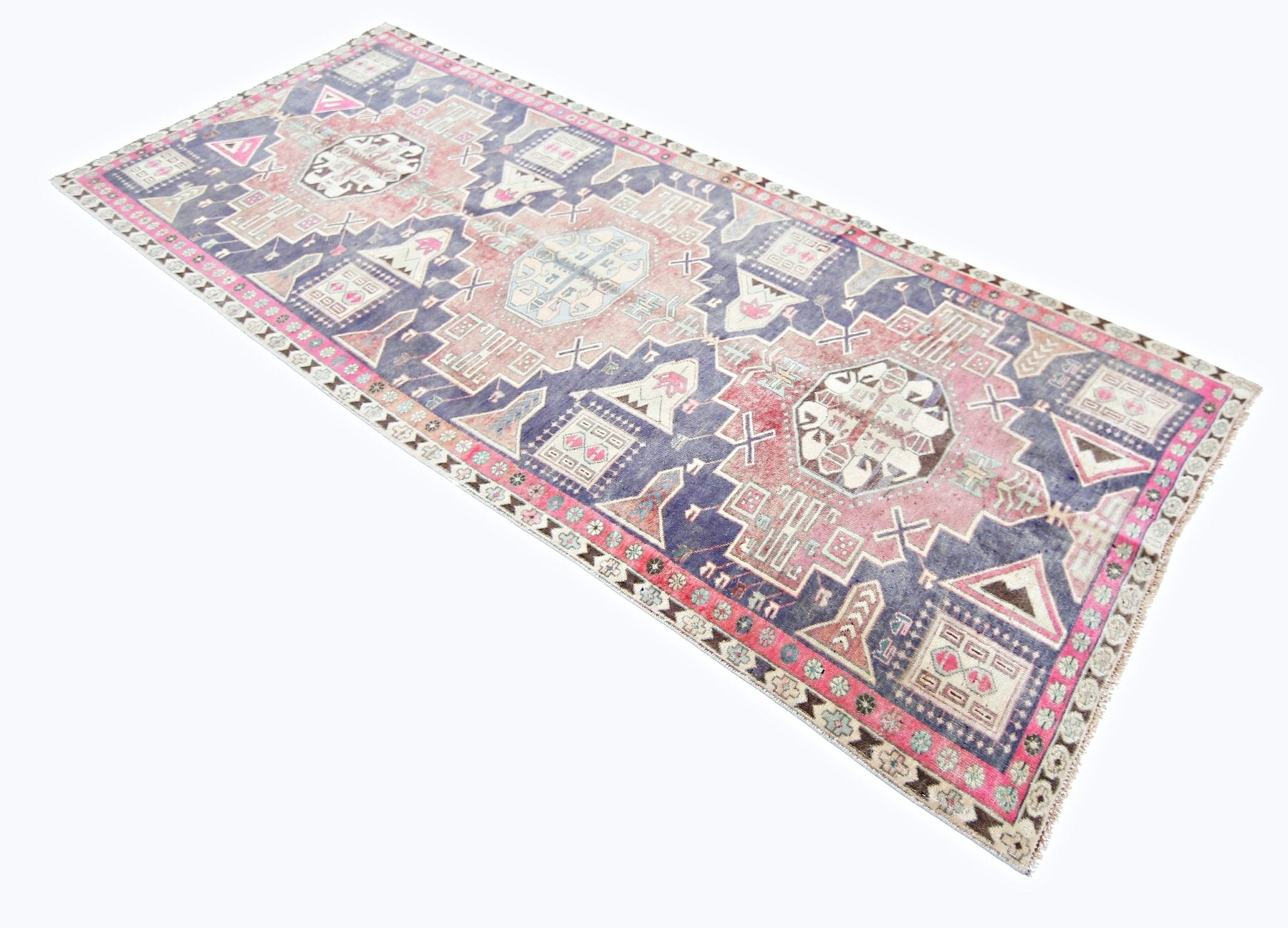 Handmade Vintage Persian Hallway Runner | 283 x 113 cm | 9'3" x 3'9" - Najaf Rugs & Textile