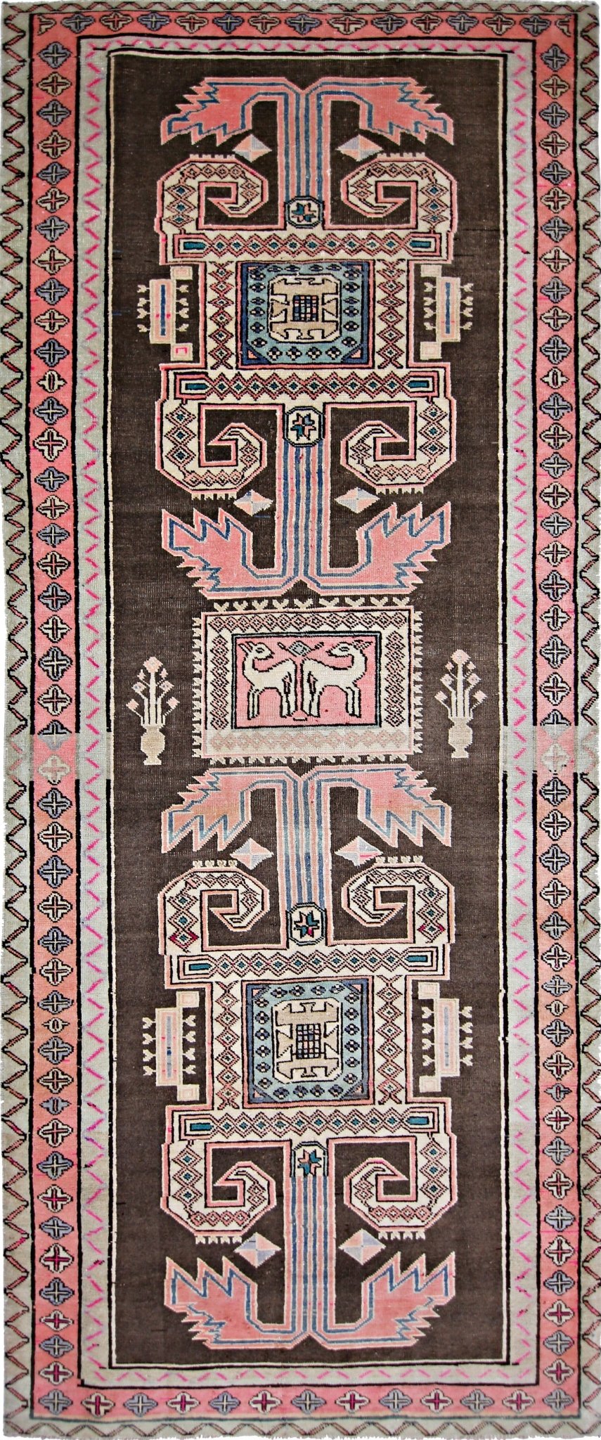 Handmade Vintage Persian Hallway Runner | 285 x 116 cm | 9'4" x 3'10" - Najaf Rugs & Textile