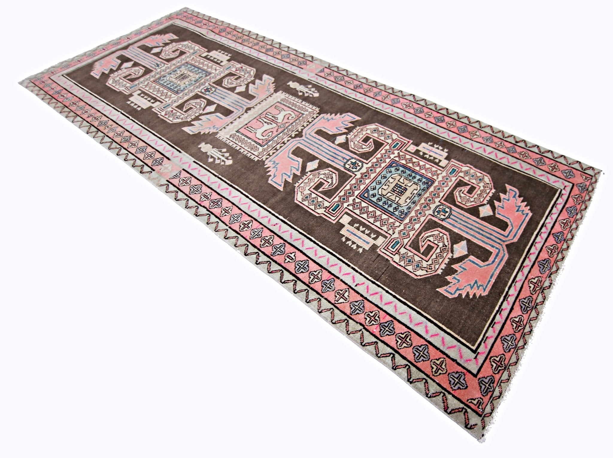 Handmade Vintage Persian Hallway Runner | 285 x 116 cm | 9'4" x 3'10" - Najaf Rugs & Textile