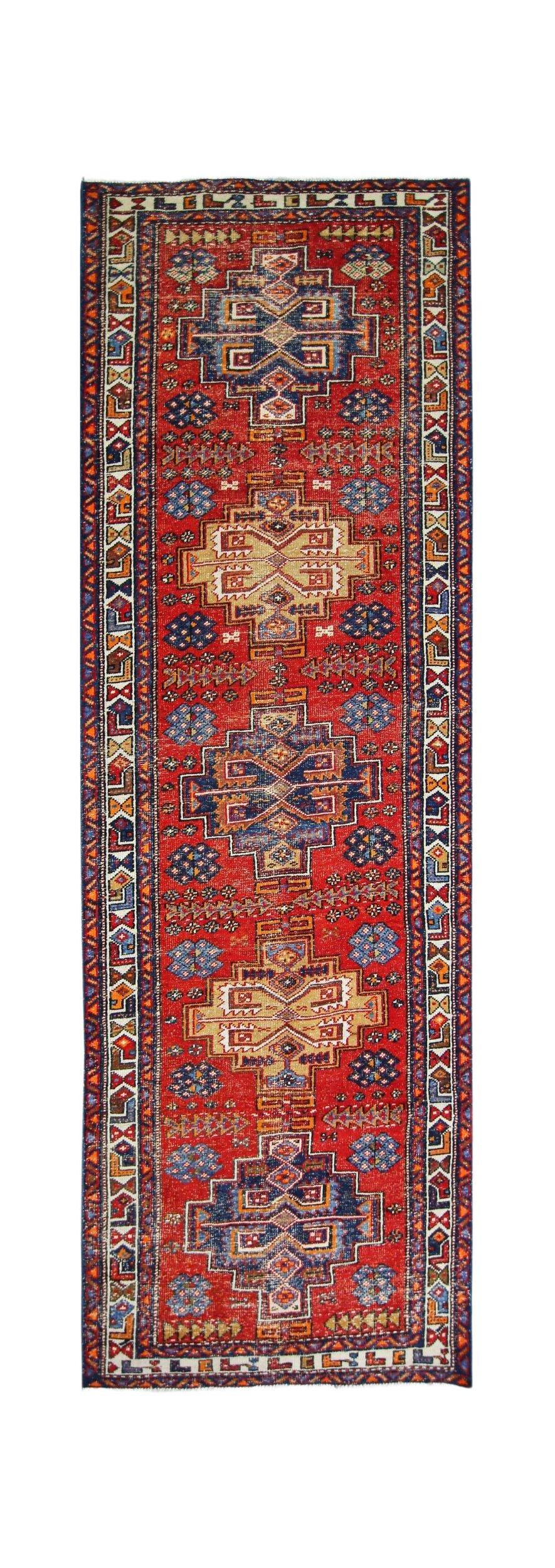 Handmade Vintage Persian Hallway Runner | 286 x 95 cm | 9'5" x 3'1" - Najaf Rugs & Textile