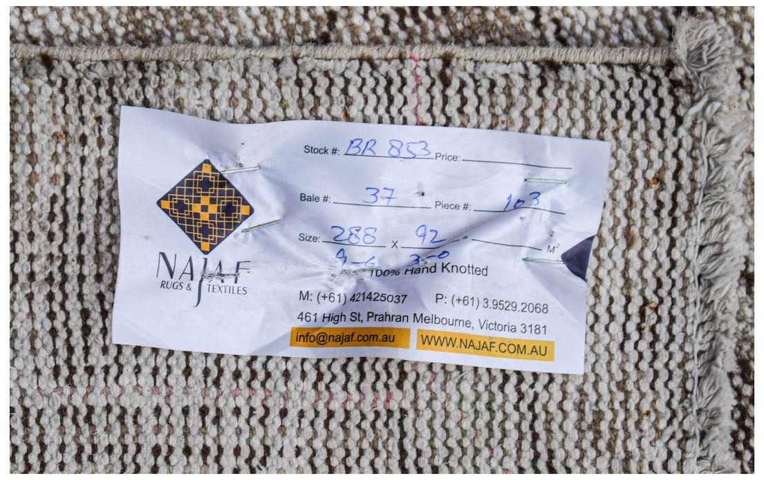 Handmade Vintage Persian Hallway Runner | 288 x 92 cm | 9'6" x 3' - Najaf Rugs & Textile