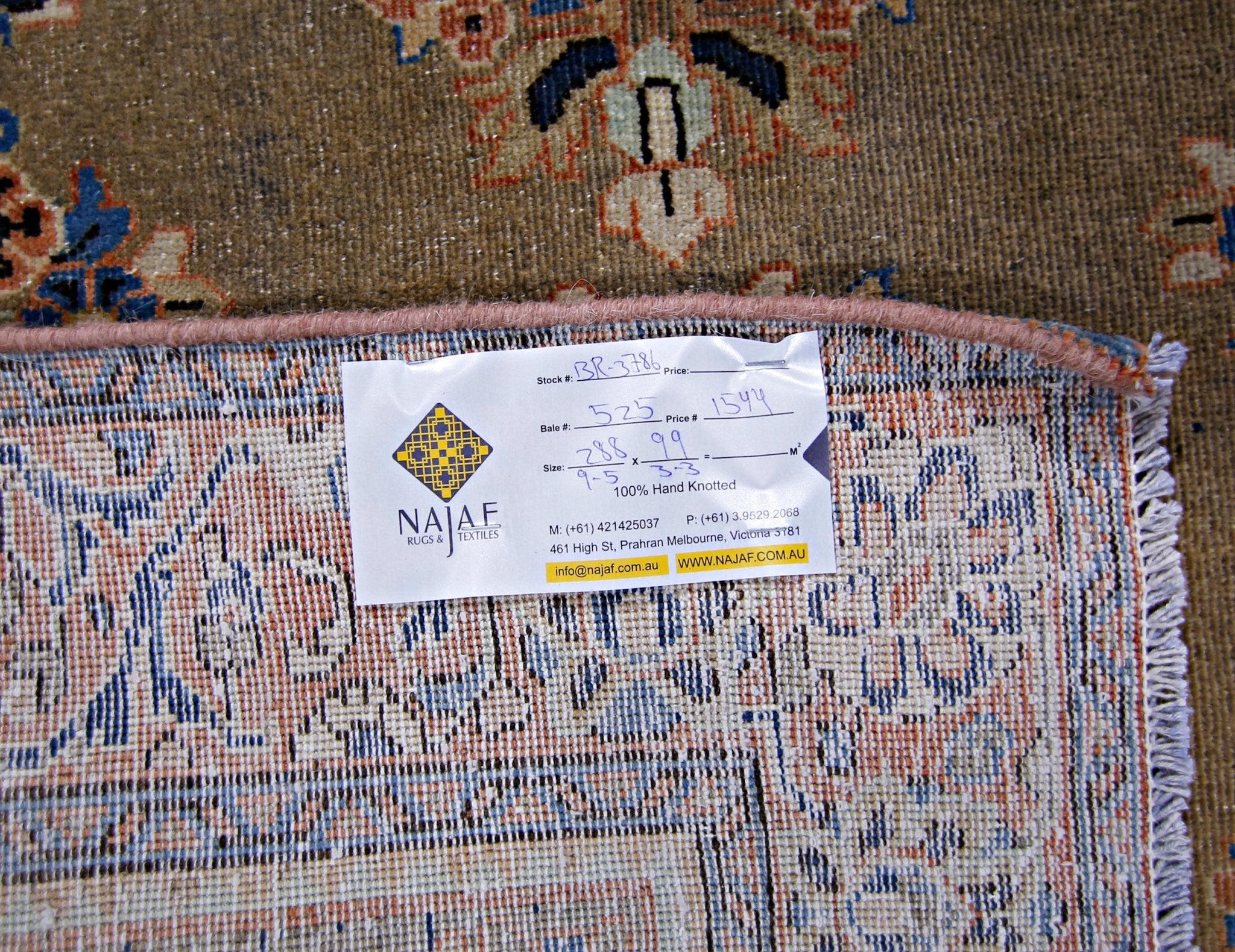 Handmade Vintage Persian Hallway Runner | 288 x 99 cm | 9'5" x 3'3" - Najaf Rugs & Textile