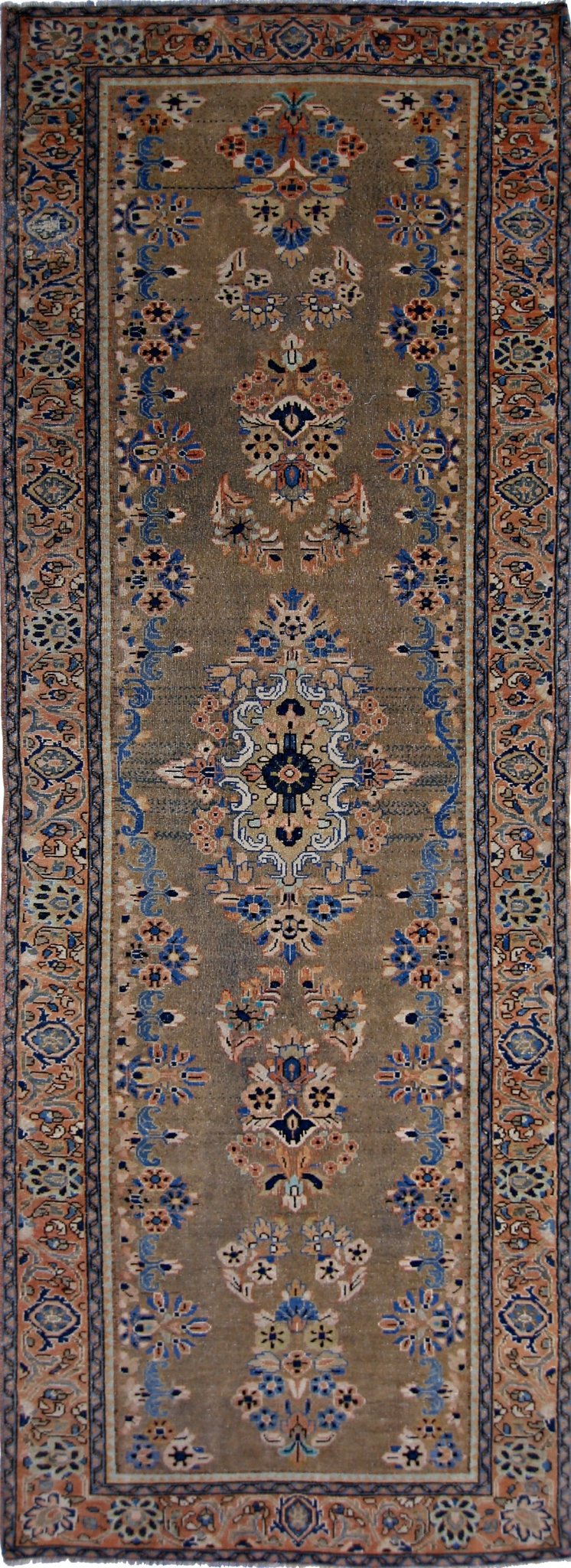 Handmade Vintage Persian Hallway Runner | 288 x 99 cm | 9'5" x 3'3" - Najaf Rugs & Textile