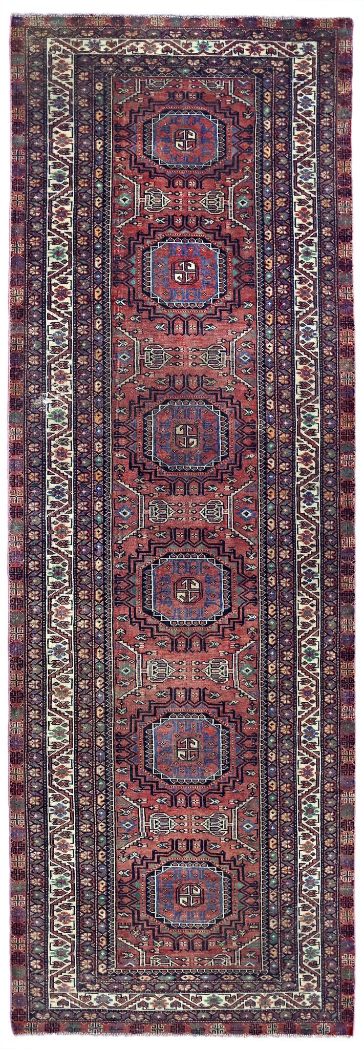 Handmade Vintage Persian Hallway Runner | 289 x 96 cm | 9'6" x 3'2" - Najaf Rugs & Textile