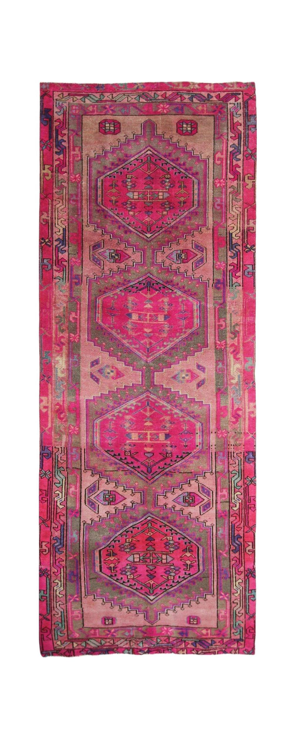 Handmade Vintage Persian Hallway Runner | 290 x 107 cm | 9'6" x 3'6" - Najaf Rugs & Textile