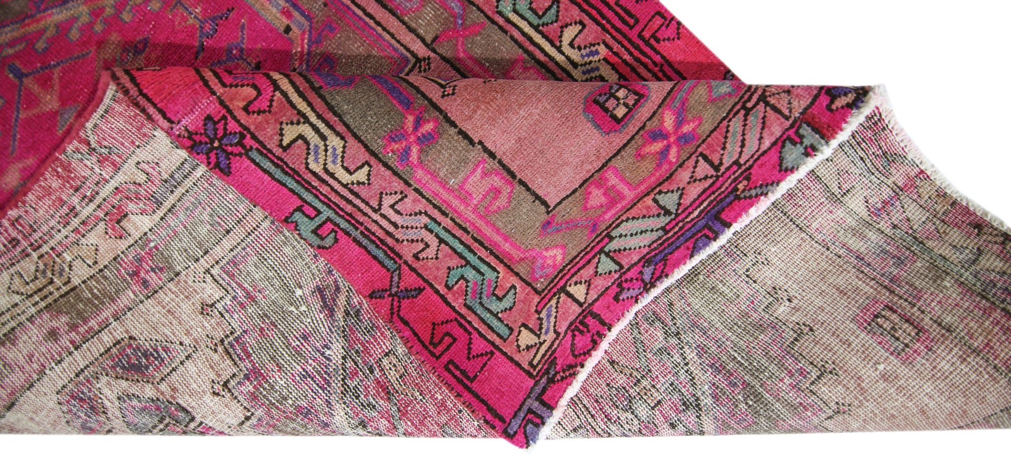 Handmade Vintage Persian Hallway Runner | 290 x 107 cm | 9'6" x 3'6" - Najaf Rugs & Textile